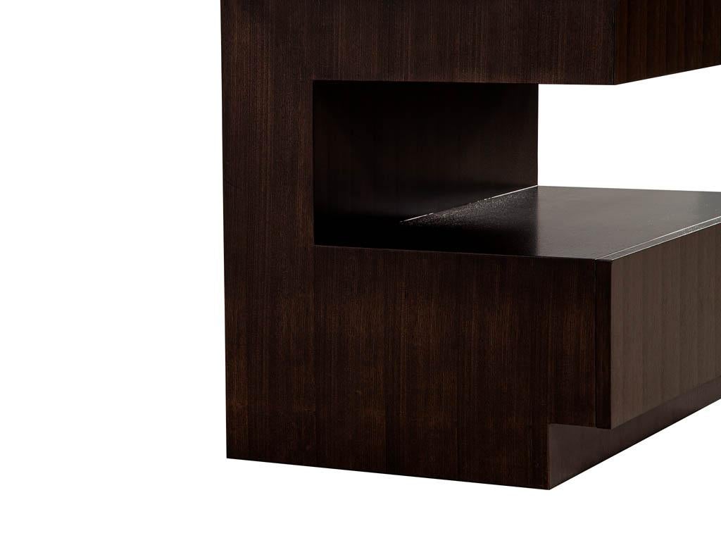 Custom Modern Walnut Two Tier Nightstands End Tables For Sale 9