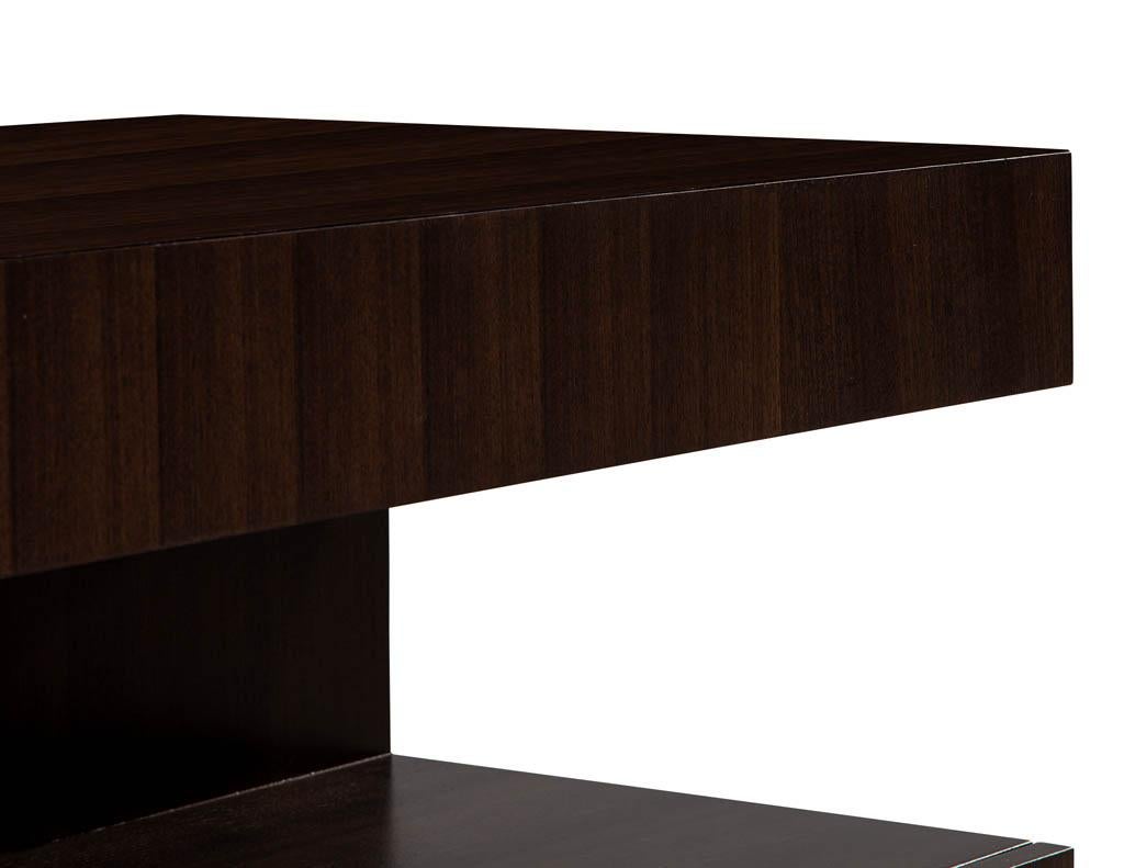 Custom Modern Walnut Two Tier Nightstands End Tables For Sale 10