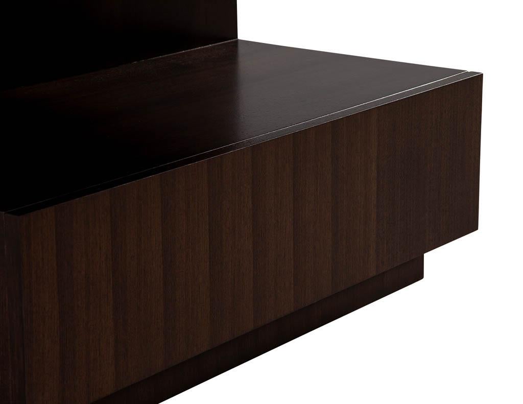 Custom Modern Walnut Two Tier Nightstands End Tables For Sale 11