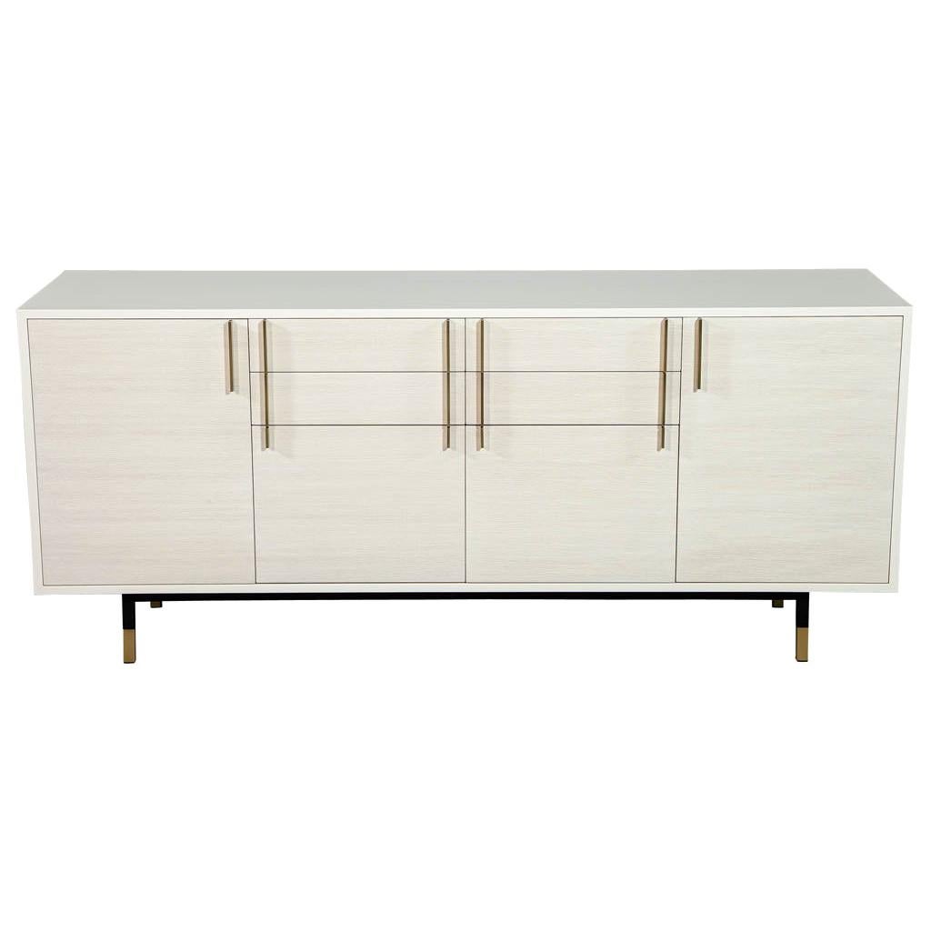 Custom Modern White Buffet Sideboard For Sale at 1stDibs