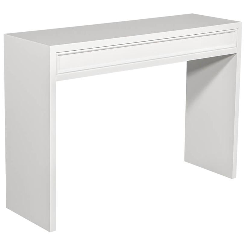 Custom Modern White Console Table For Sale