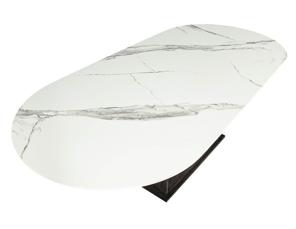 Canadian Custom Modern White Porcelain Dining Table by Carrocel
