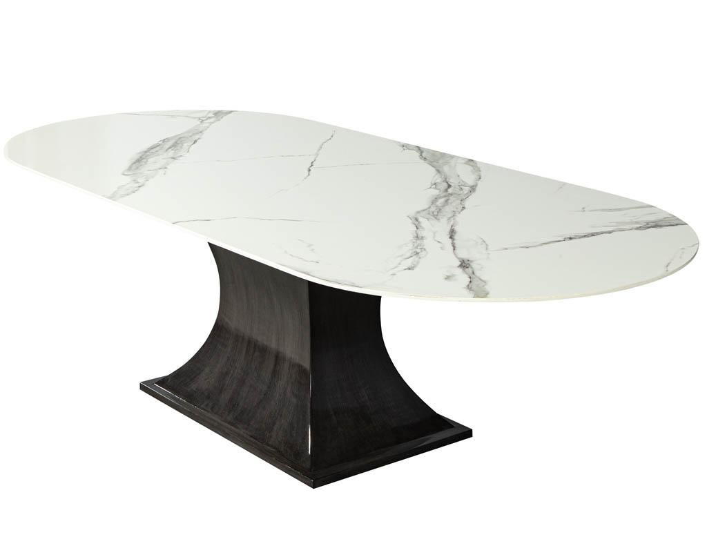 Custom Modern White Porcelain Dining Table by Carrocel In Excellent Condition In North York, ON