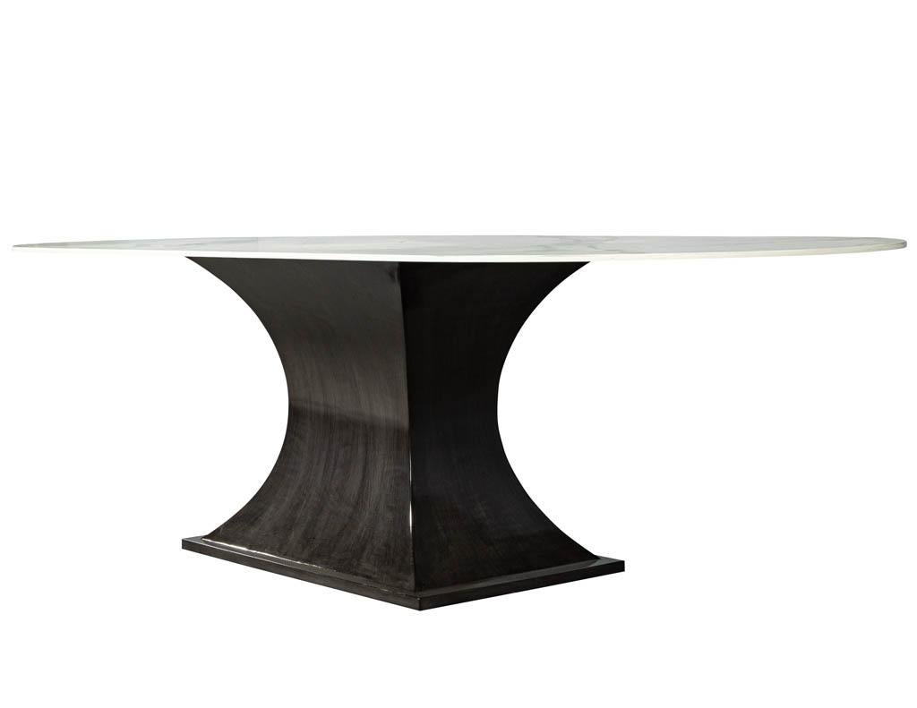 Contemporary Custom Modern White Porcelain Dining Table by Carrocel