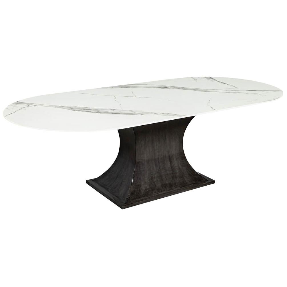 Custom Modern White Porcelain Dining Table by Carrocel