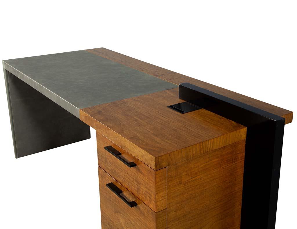 Custom Modern Wrapped Desk with Walnut Case by Carrocel 6