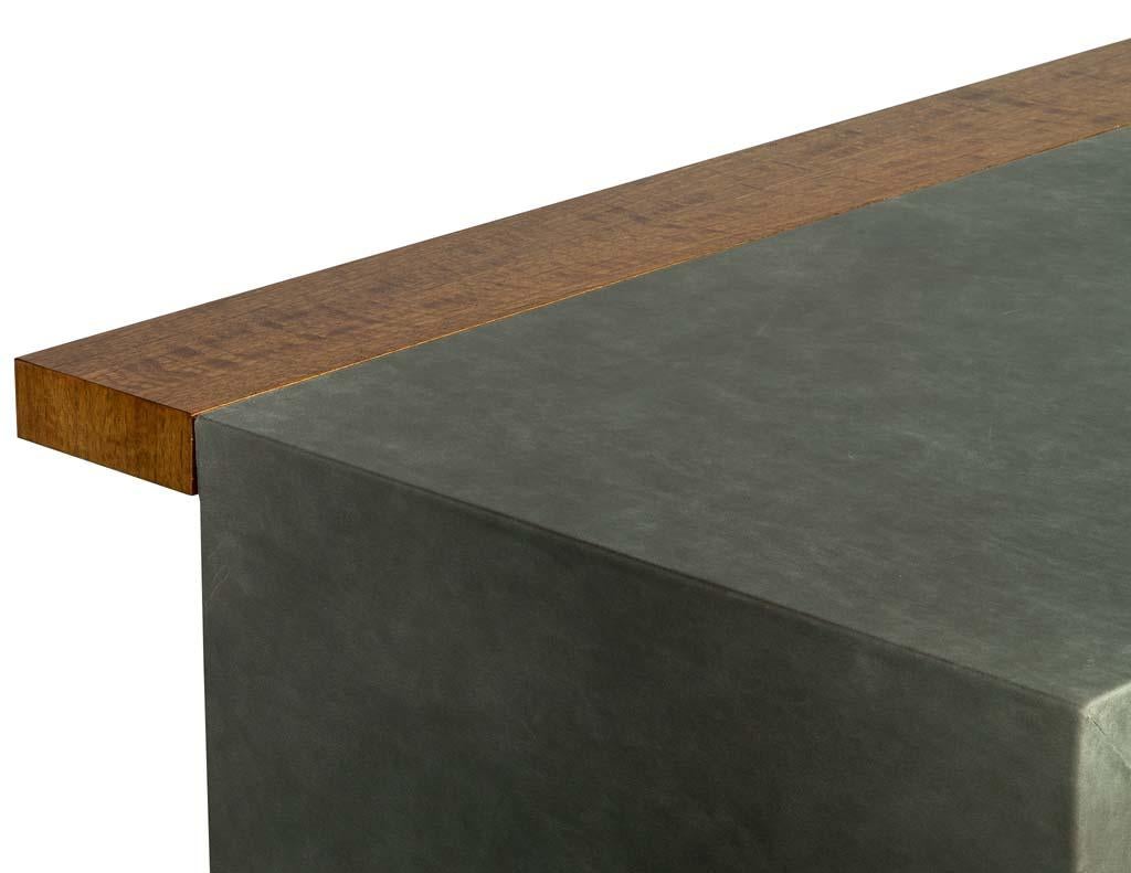 Custom Modern Wrapped Desk with Walnut Case by Carrocel 8