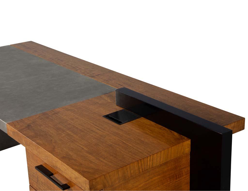 Canadian Custom Modern Wrapped Desk with Walnut Case by Carrocel