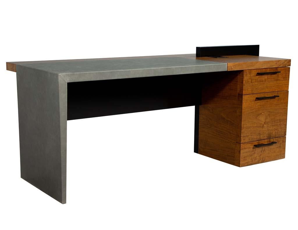 Custom Modern Wrapped Desk with Walnut Case by Carrocel 1