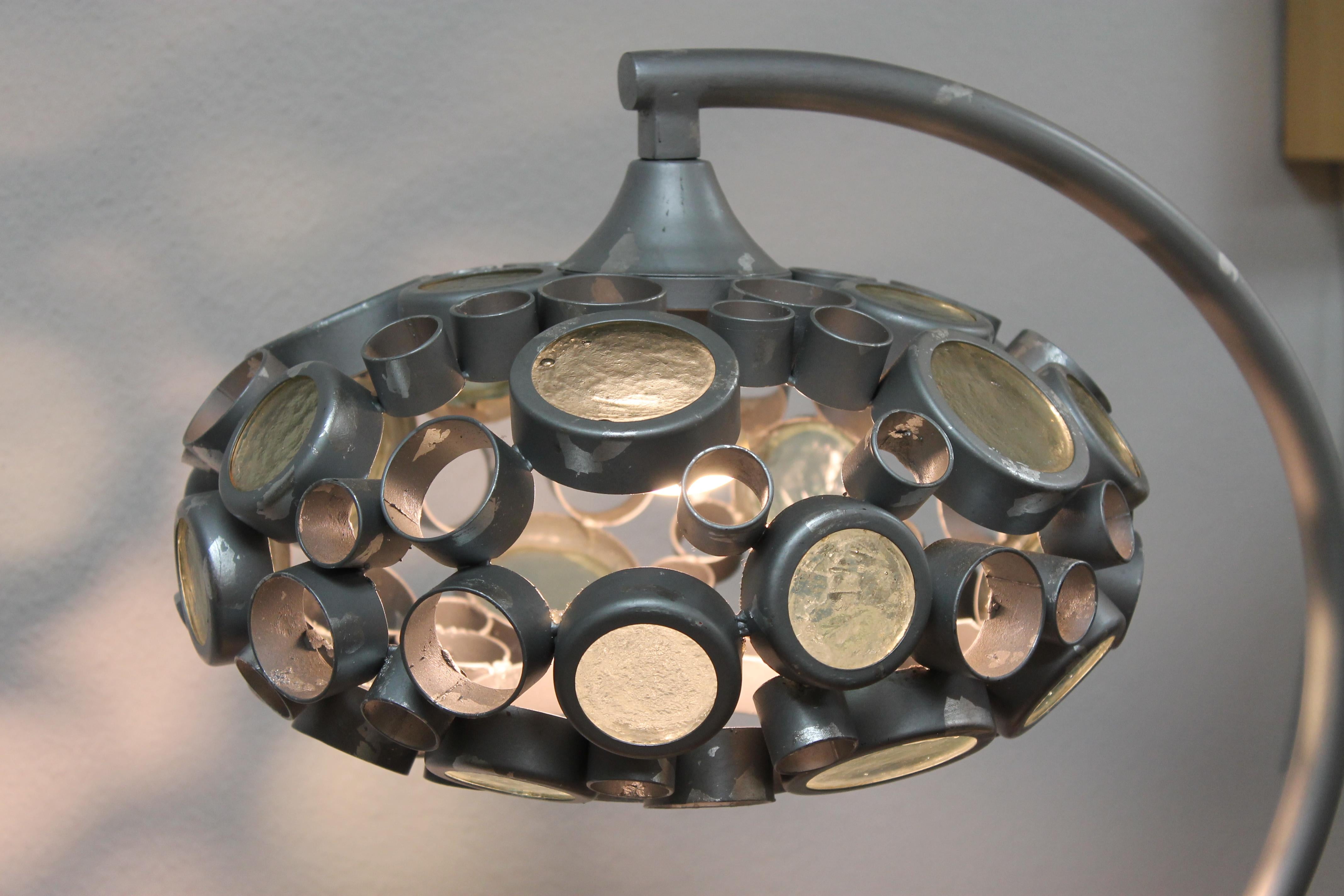 Mid-Century Modern Custom Modernist Glass and Steel Lamp For Sale