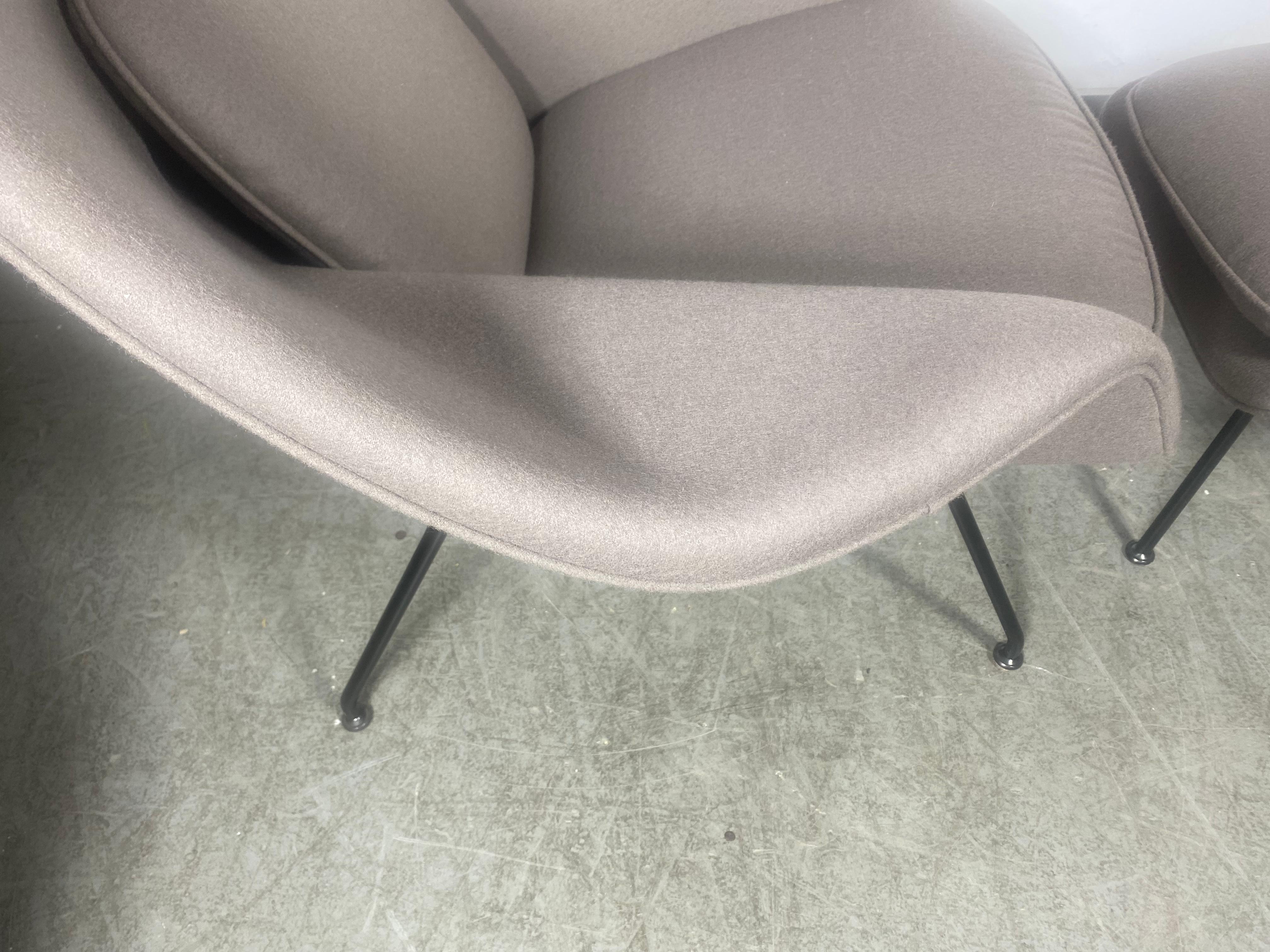 Contemporary Custom Modernist KNOLL Womb Chair and Ottoman by Eero Saarinen  For Sale