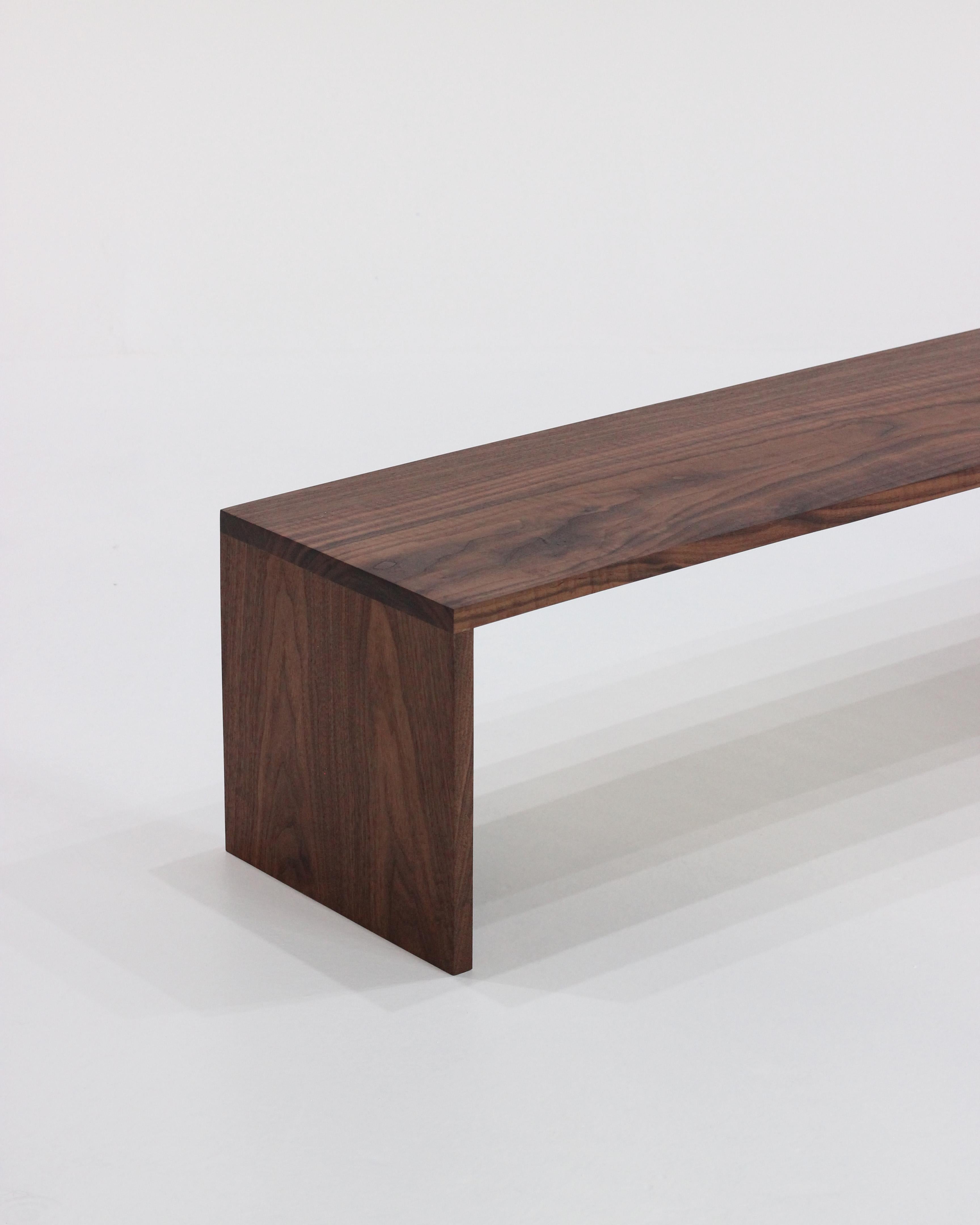 Mid-Century Modern Custom Modernist Low Bench in Walnut, 2023 For Sale