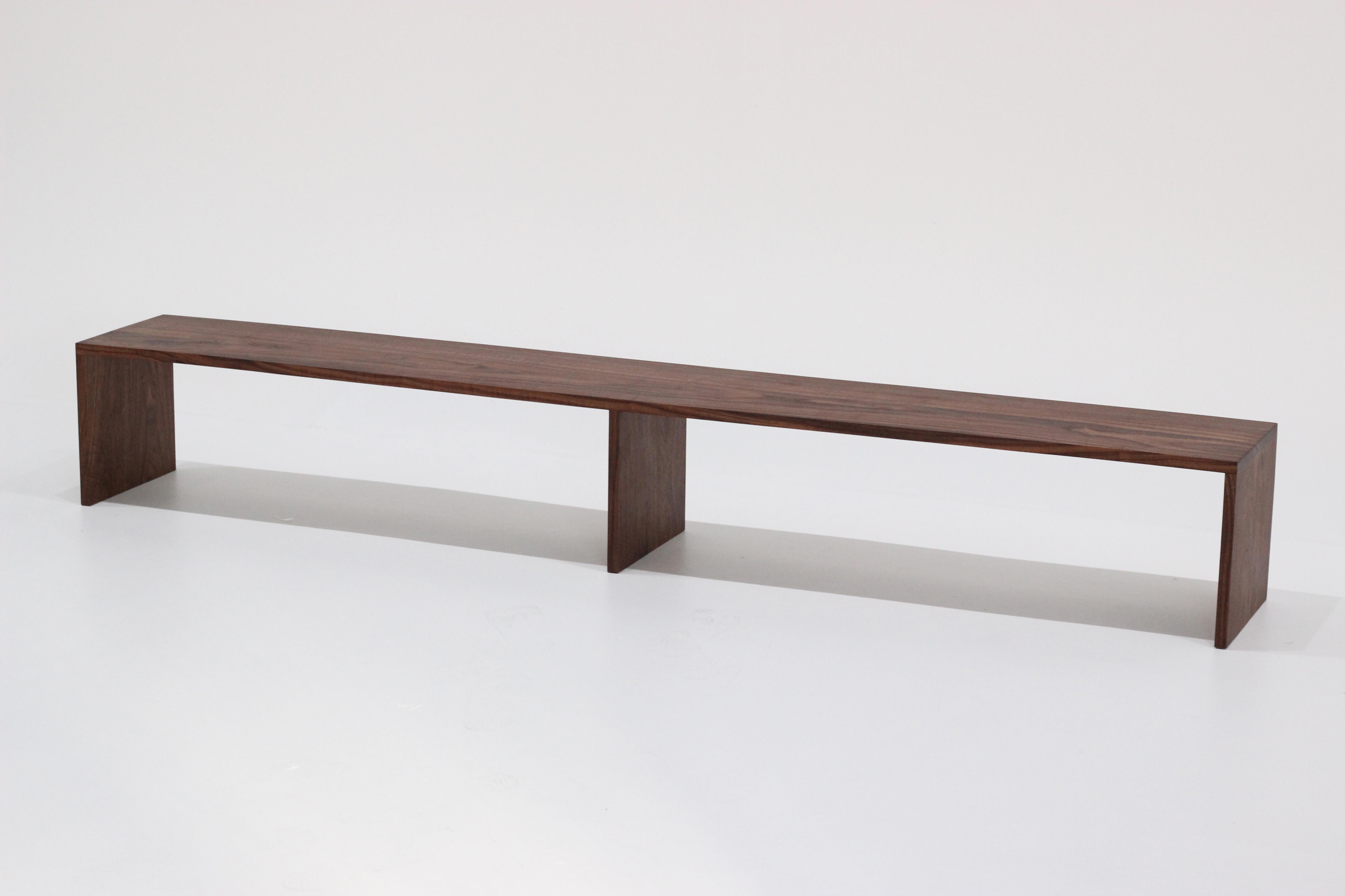 American Custom Modernist Low Bench in Walnut, 2023