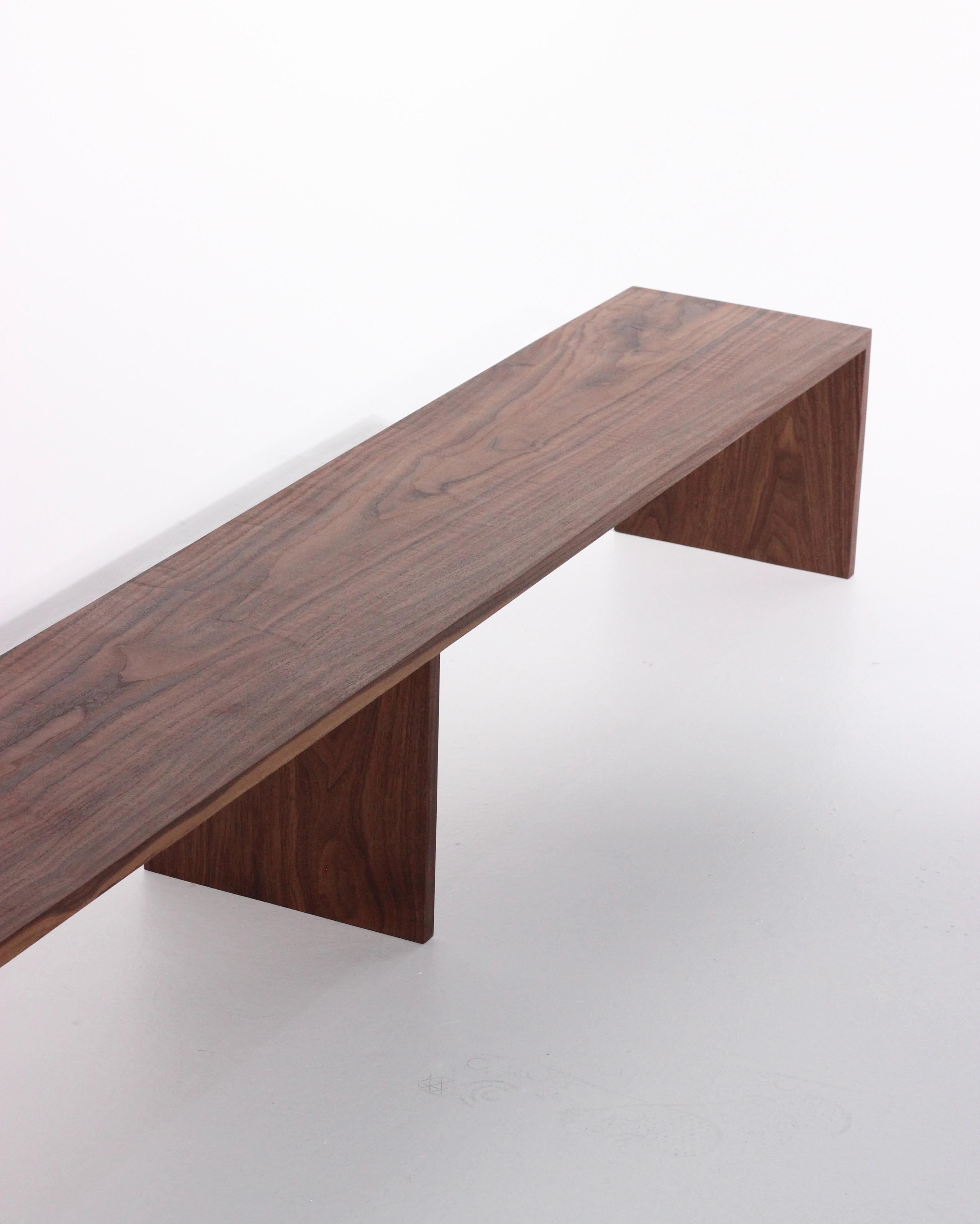 Woodwork Custom Modernist Low Bench in Walnut, 2023 For Sale