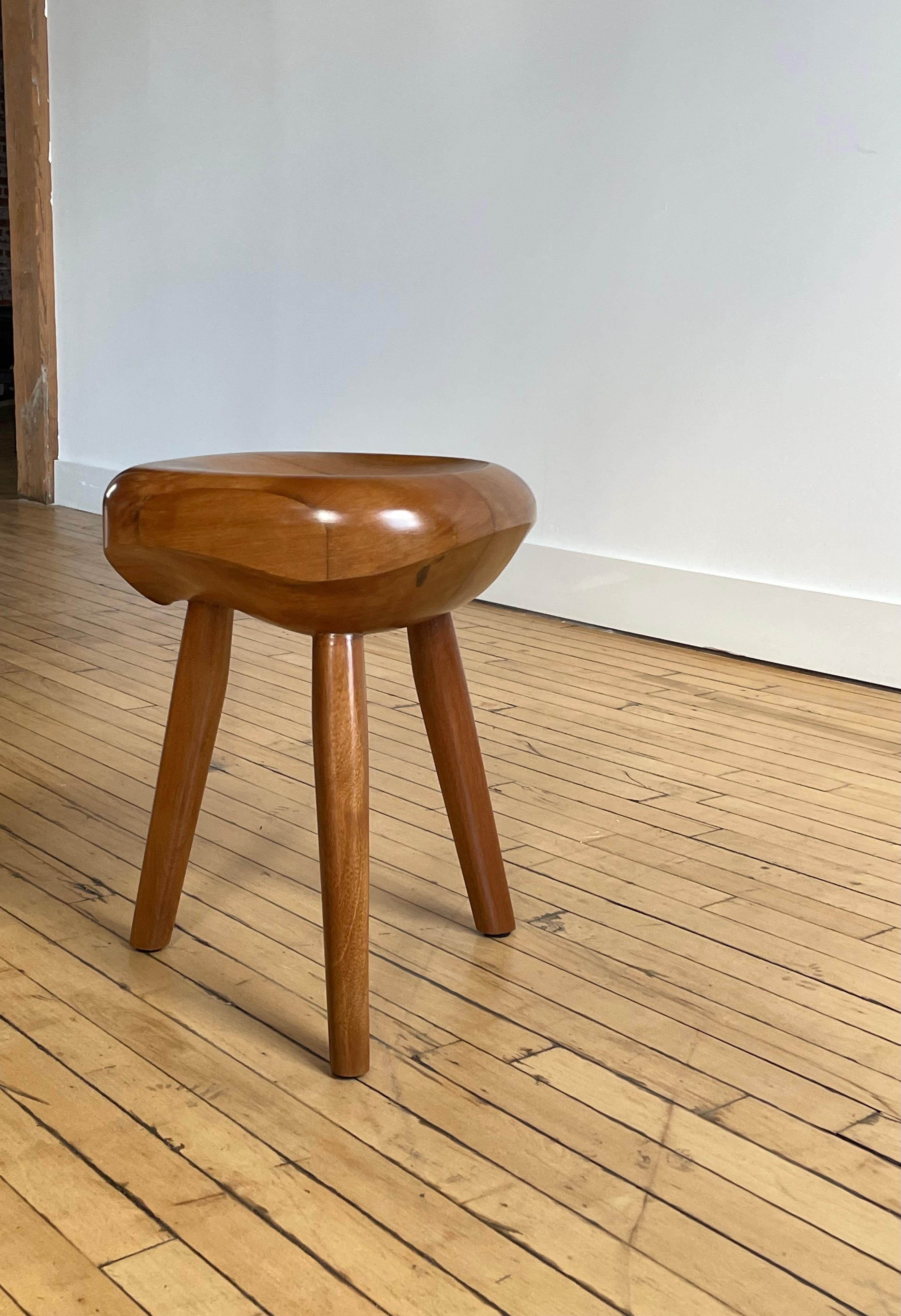 American Custom Modernist Sculptural Stool For Sale