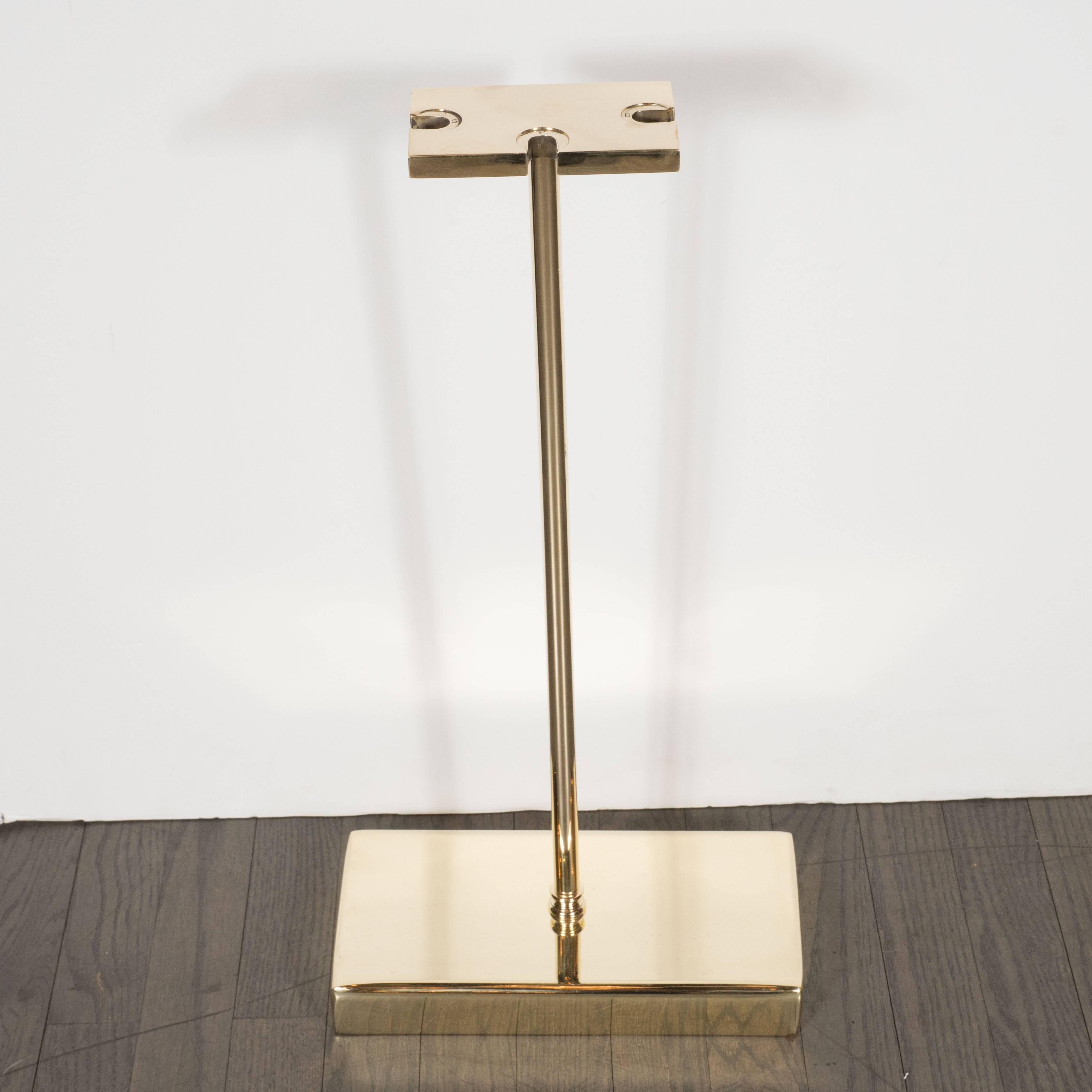 Dreiteiliges modernistisches Feuerwerkzeug-Set aus Messing im Zustand „Hervorragend“ im Angebot in New York, NY