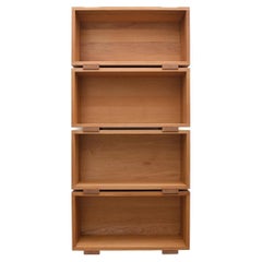 Custom Modular Bookcase in Solid Caribbean Walnut, 4 Units