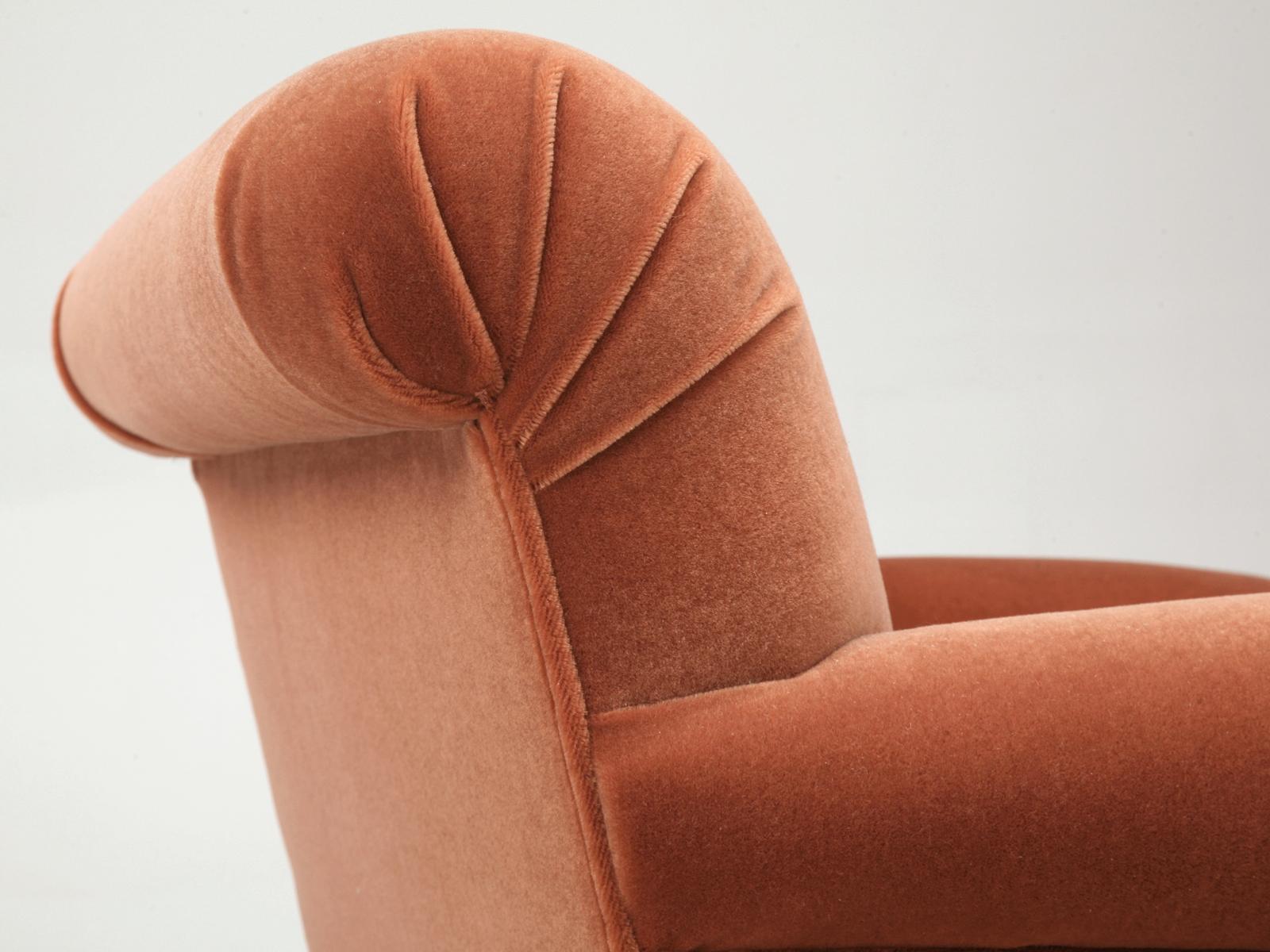 Hand-Crafted Custom Mohair Armchair Handmade in Our Chicago Workshop For Sale