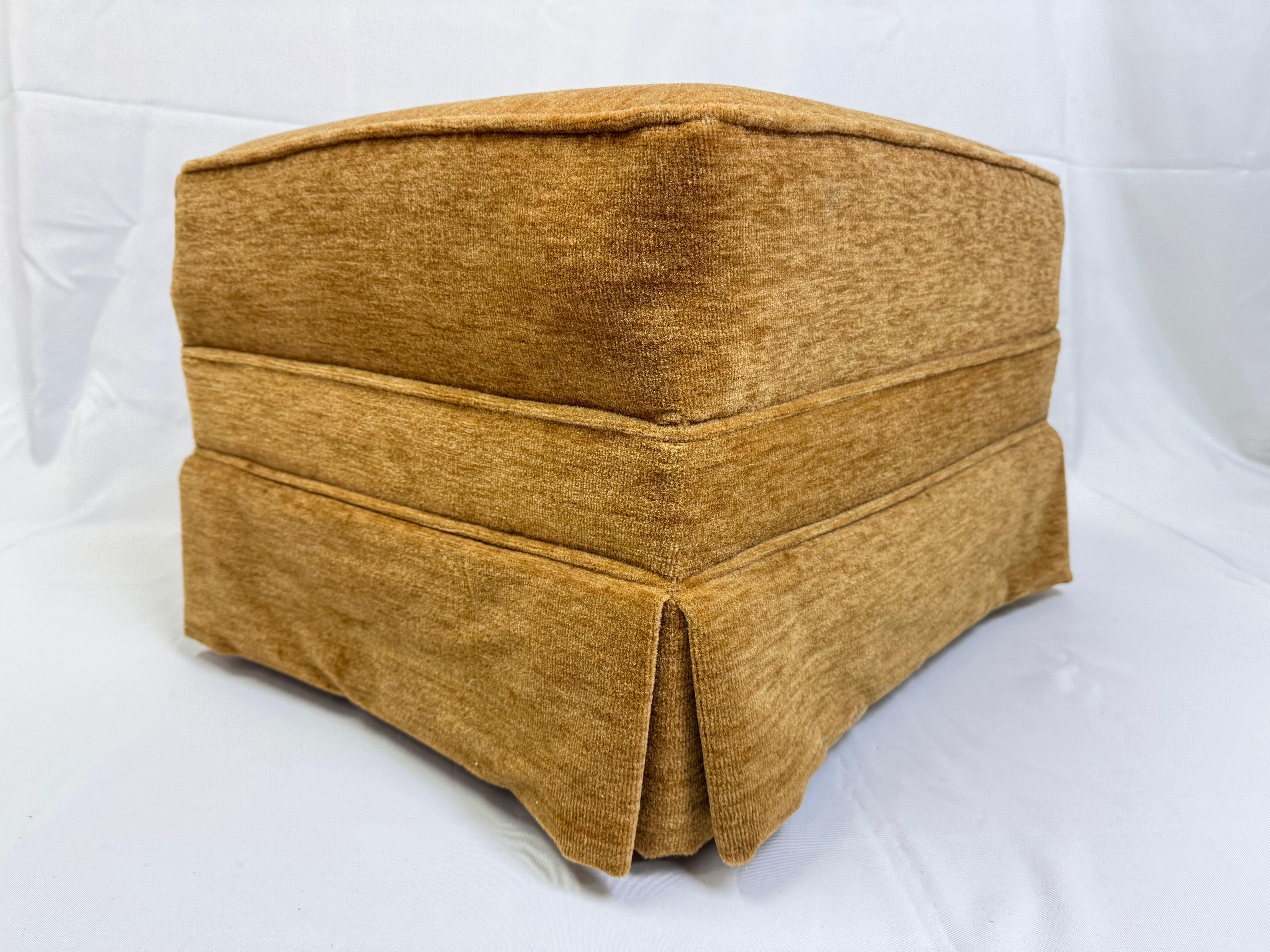 Custom Mohair Ottoman For Sale 6
