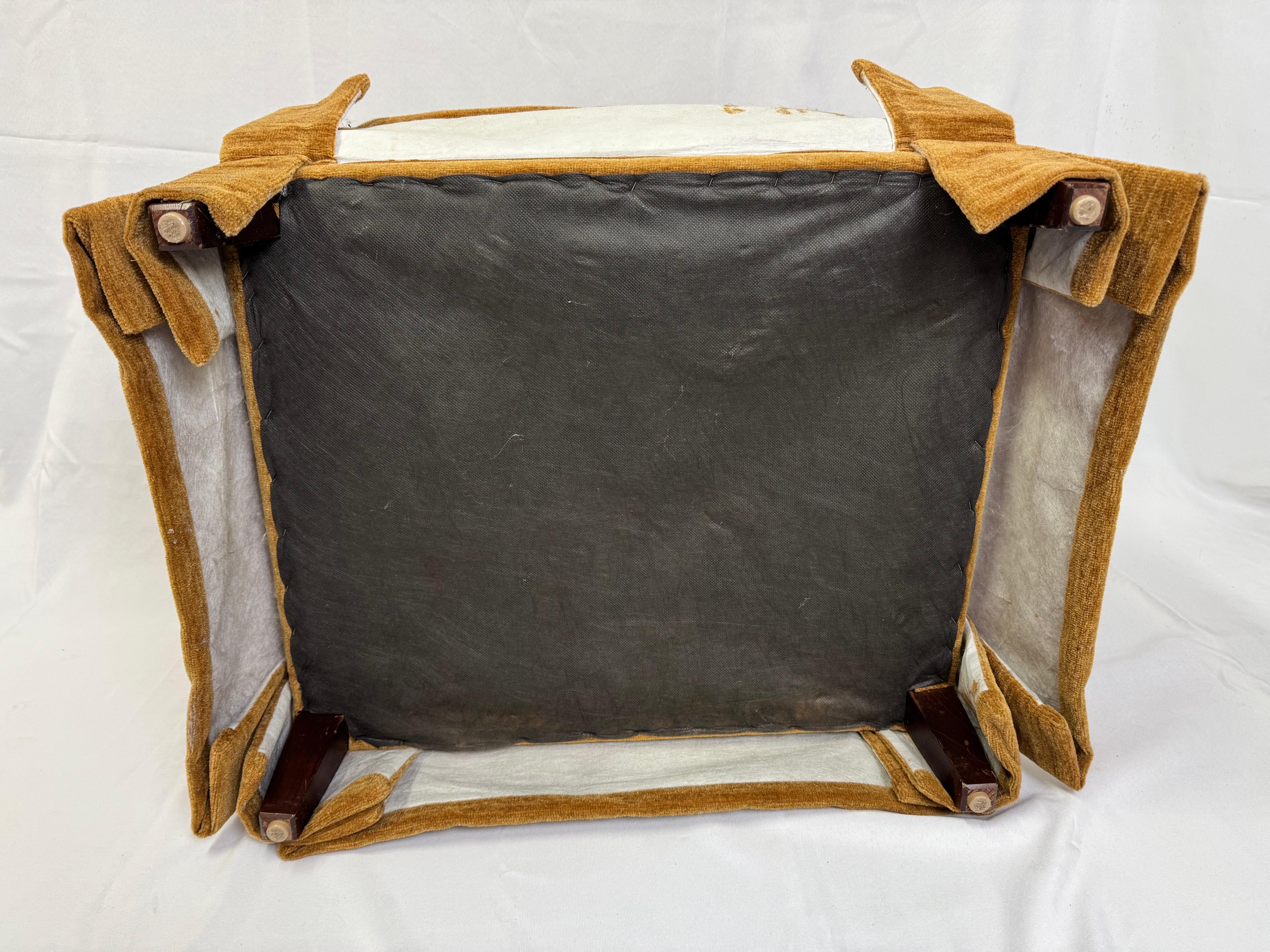 Custom Mohair Ottoman For Sale 15