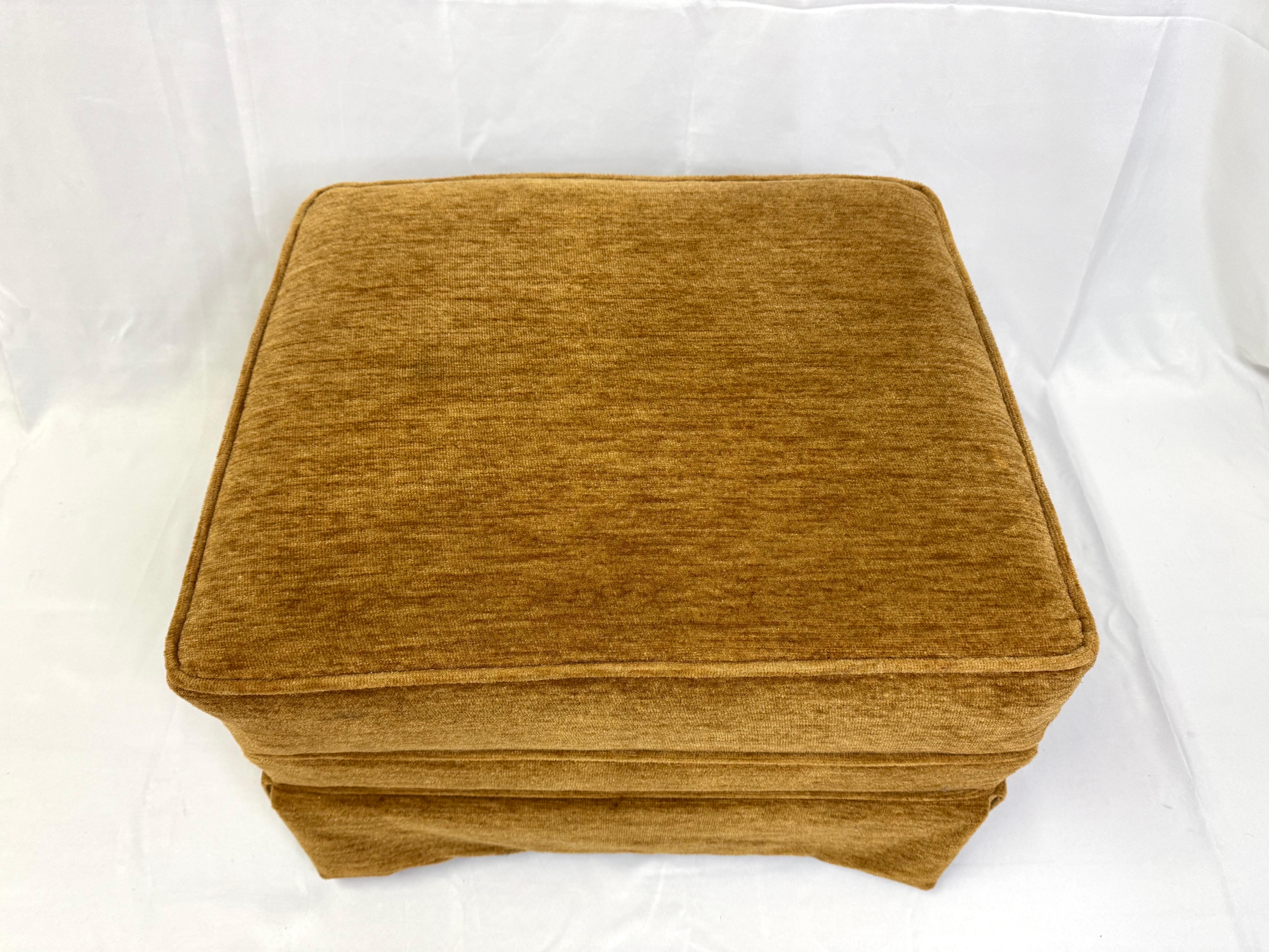 Late 20th Century Custom Mohair Ottoman For Sale