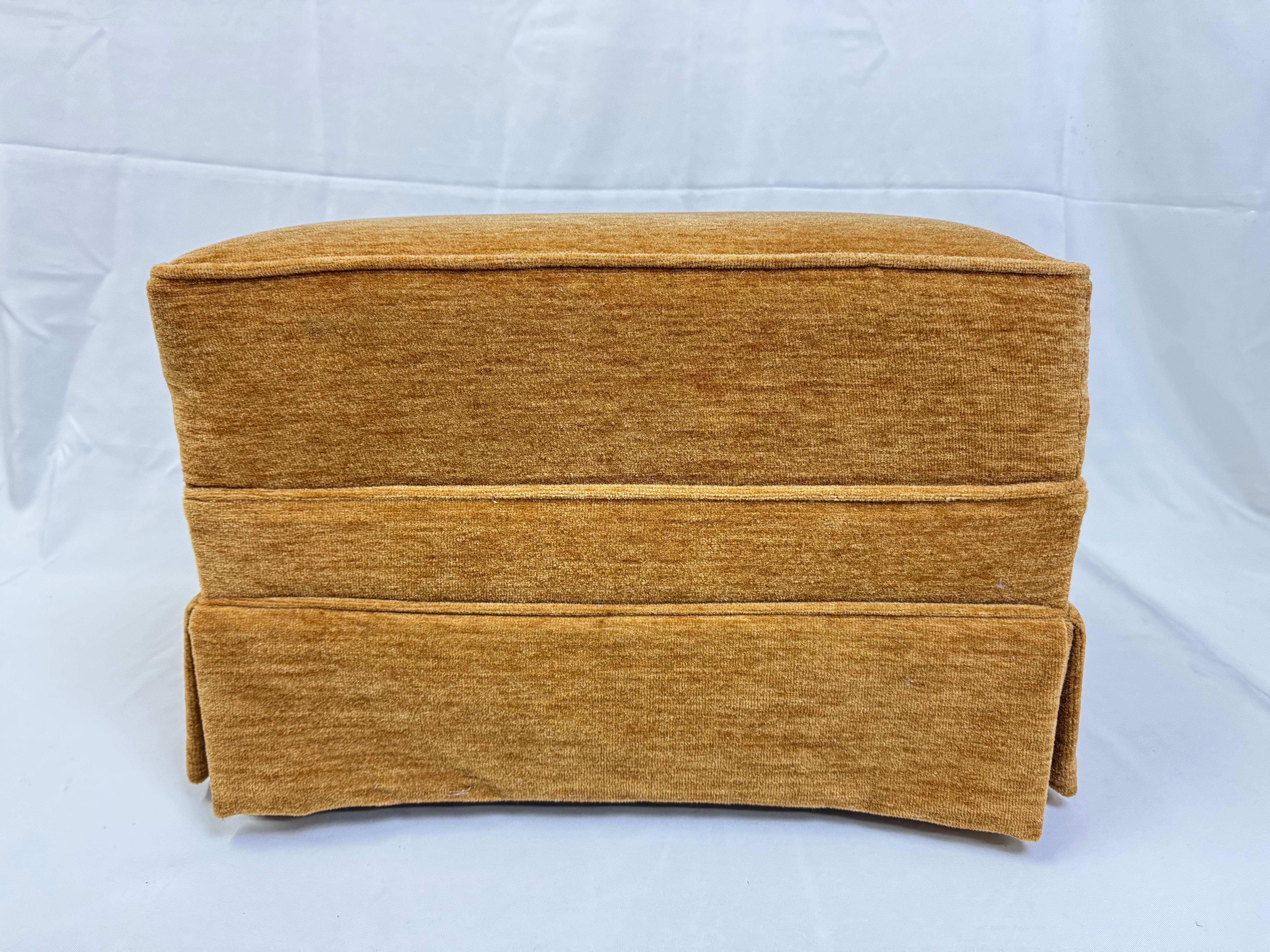 Custom Mohair Ottoman For Sale 3