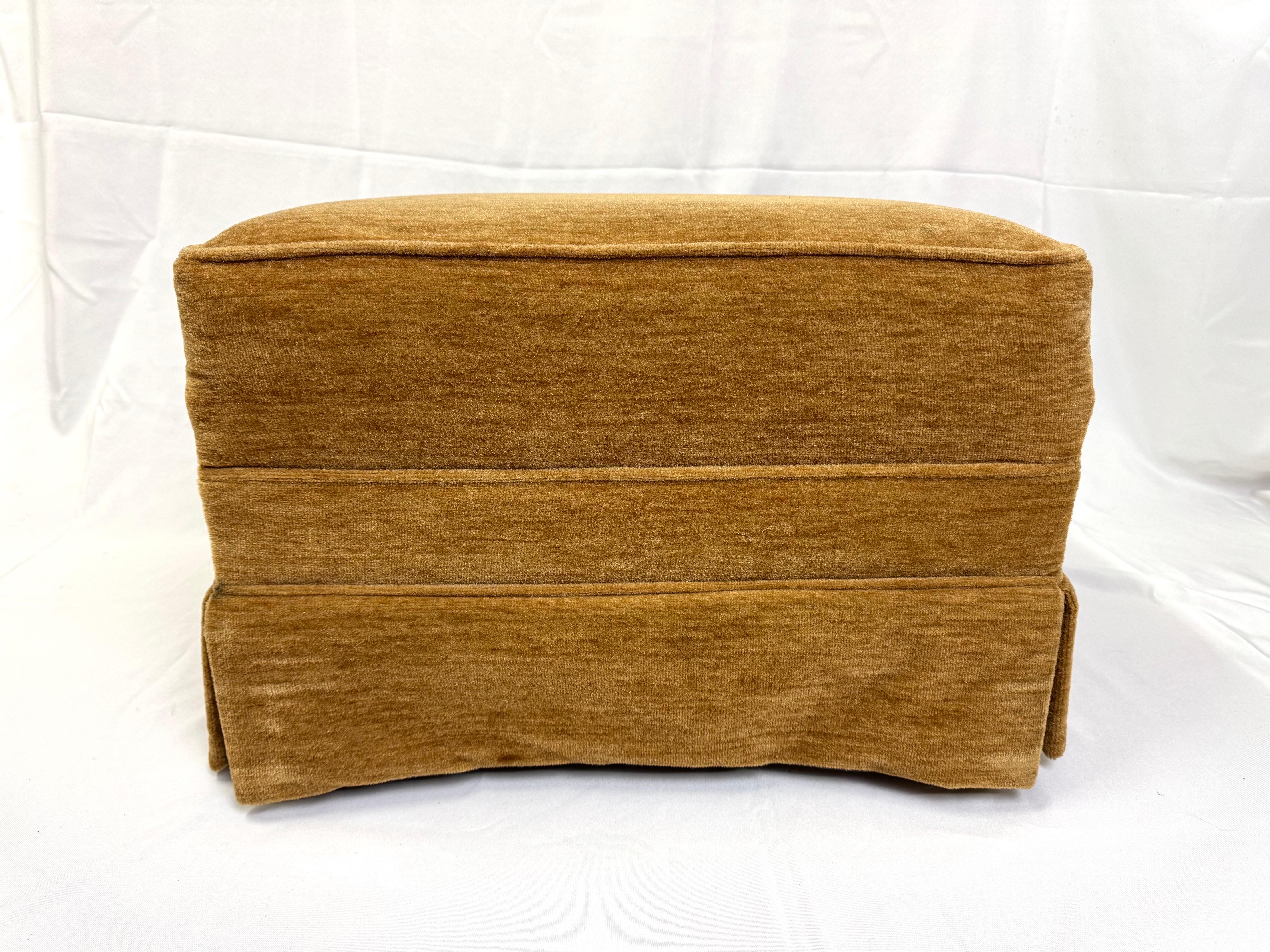 Custom Mohair Ottoman For Sale 4