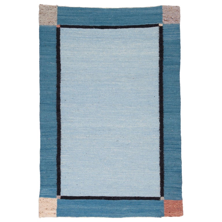 Custom Mohair "Squares" Rug For Sale at 1stdibs