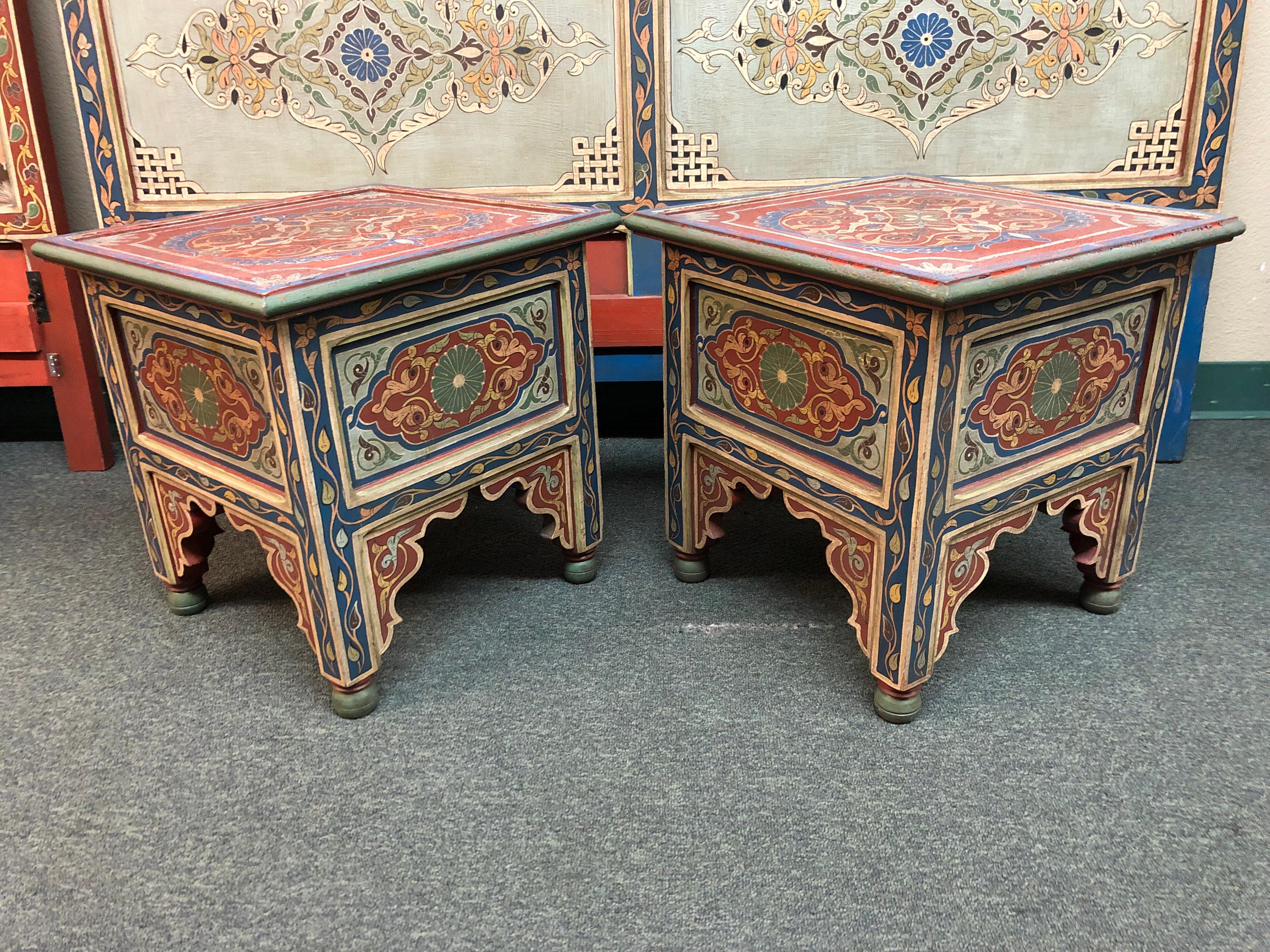 Custom Monumental Moroccan Queen Bed Frame and Nightstands For Sale 3