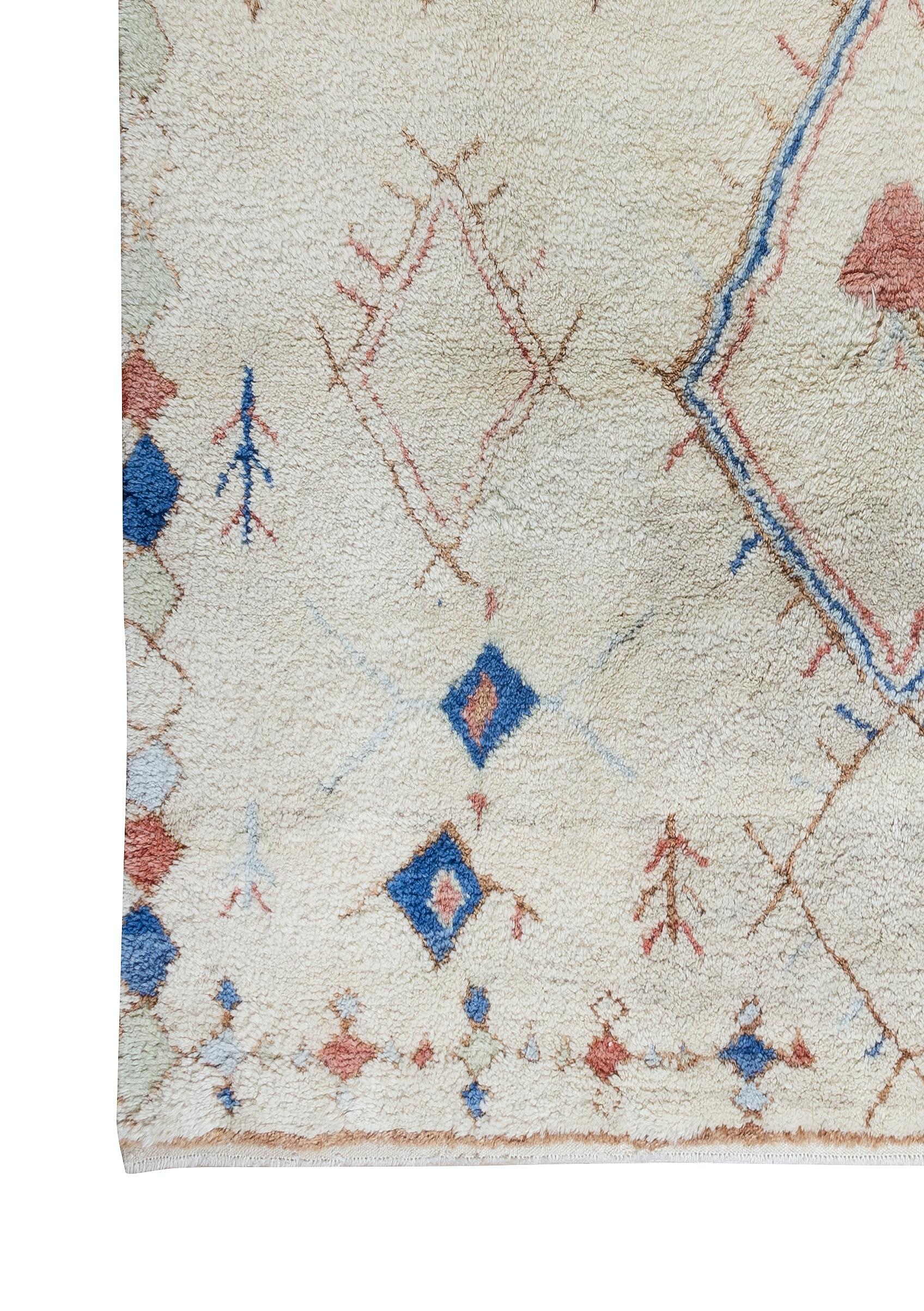 Maßgefertigter marokkanischer Tulu-Teppich aus Berber, 100 % weiche, gemütliche Wolle, moderner handgeknüpfter Teppich im Zustand „Neu“ im Angebot in Philadelphia, PA