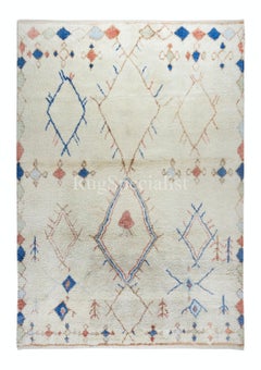 Alfombra Tulu Bereber Marroquí Personalizada, 100% Lana Suave y Acogedora, Alfombra Moderna Anudada a Mano