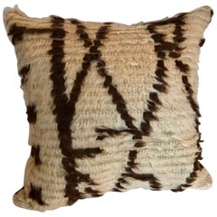Custom Moroccan Pillow Cut from a Hand Loomed Wool Berber Azilal Rug