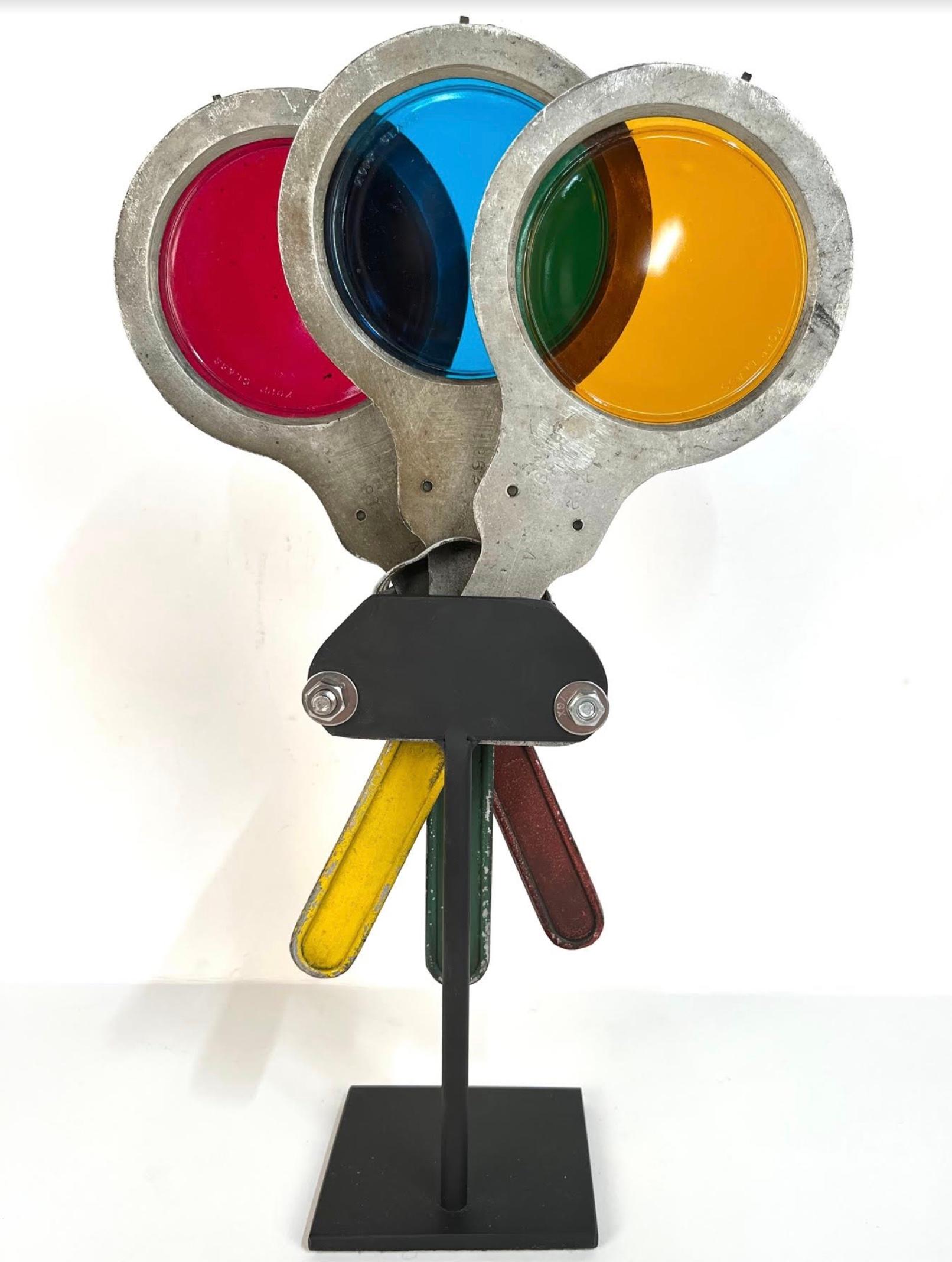 Benutzerdefinierte montiert 1940's Rare Nyc Subway Signal Semaphore (Metall) im Angebot