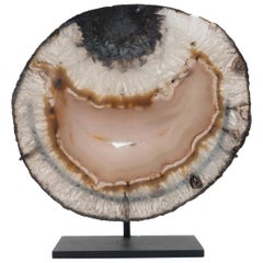 Custom Mounted Agate Stone Mineral Geode Slice