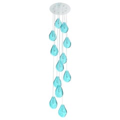 Custom Multiforme Staircase Chandelier + 2 Single Pendants