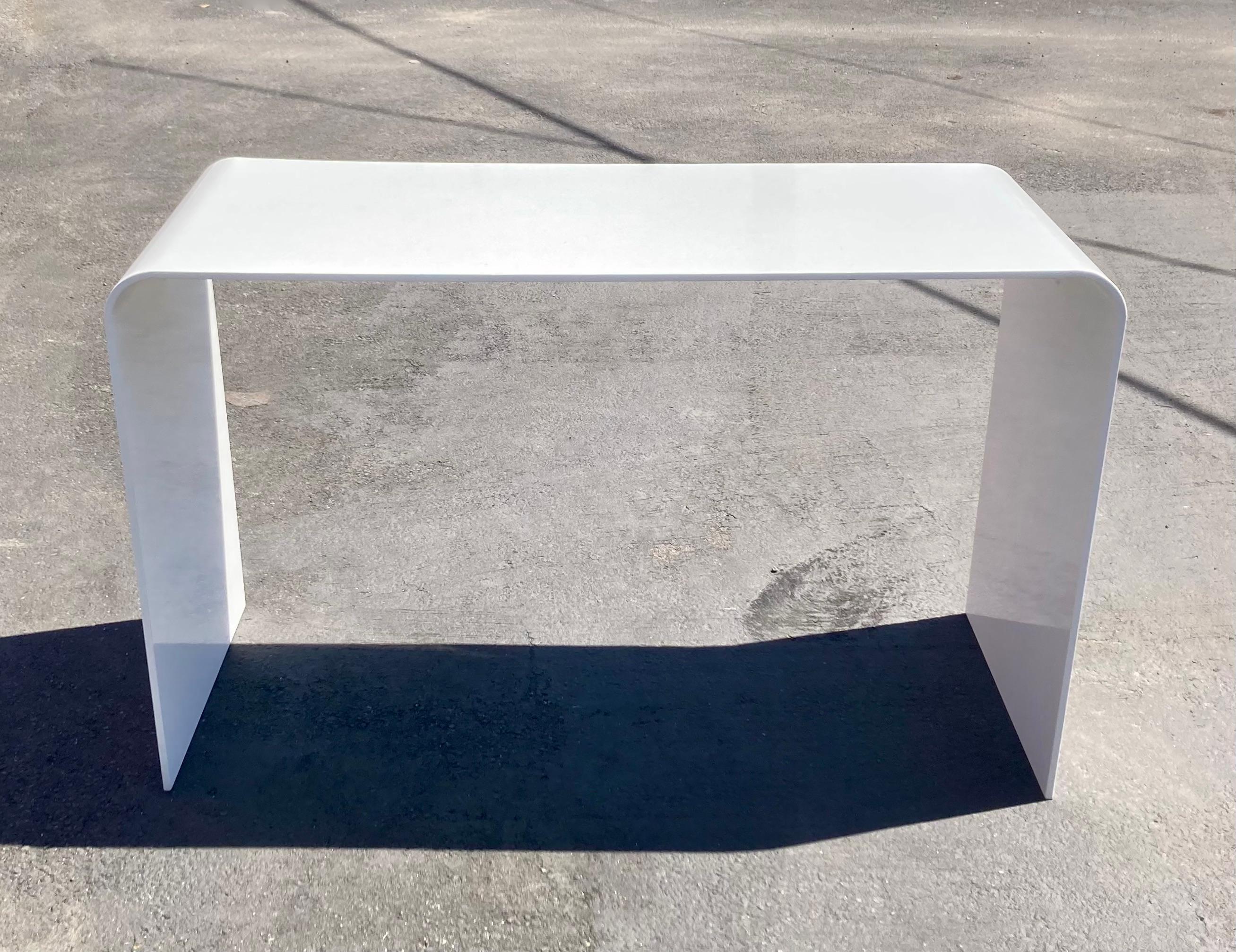 American Custom Multipurpose White Steel Console Table For Sale