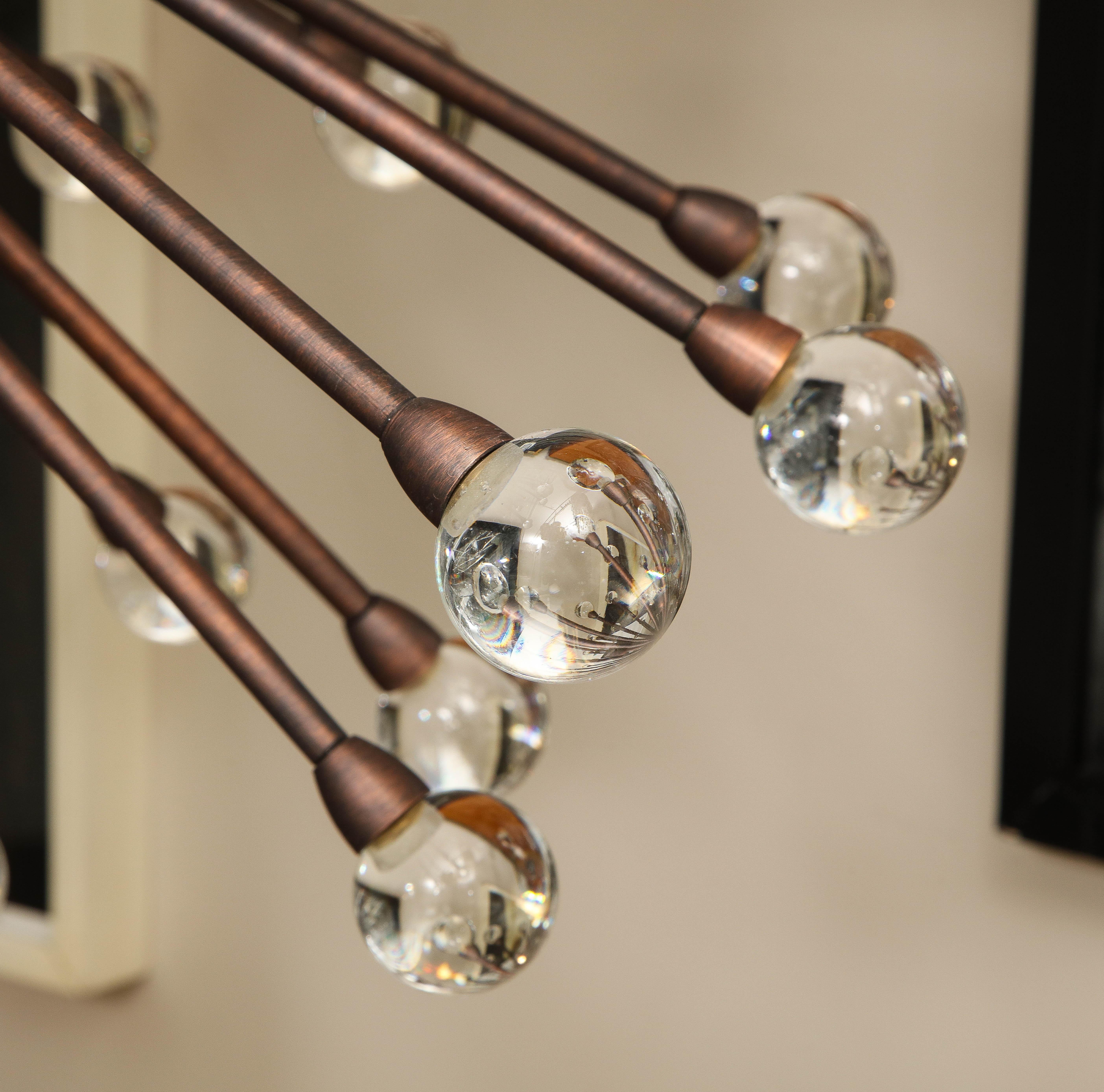 Custom Murano Glass Ball Sputnik Chandelier in Oil Rubbed Bronze For Sale 4