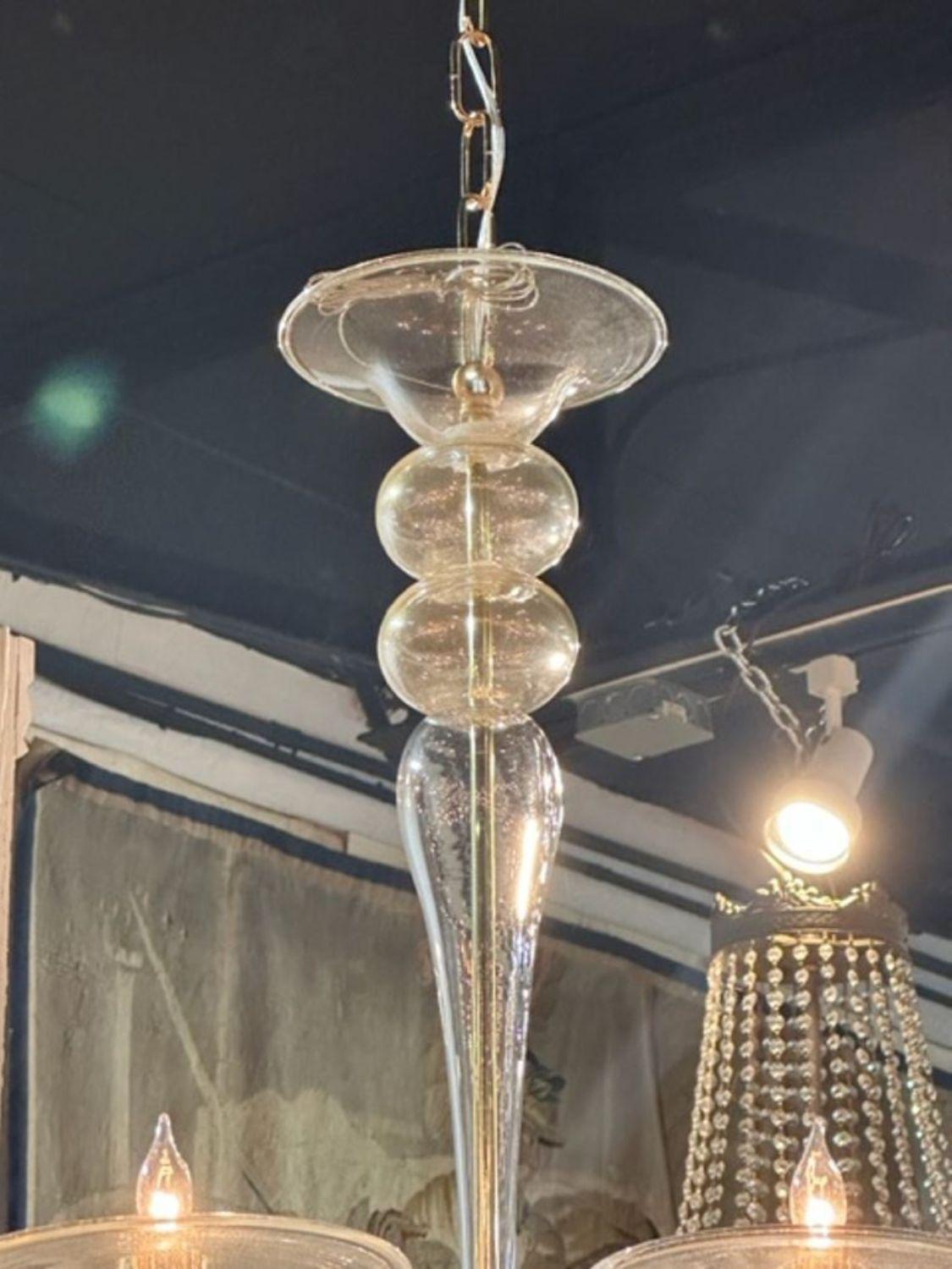 Custom Murano Glass Chandelier In Good Condition For Sale In Dallas, TX