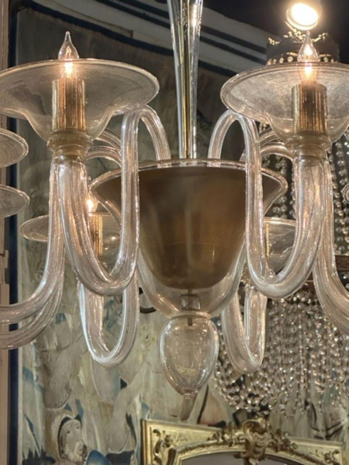 Contemporary Custom Murano Glass Chandelier For Sale
