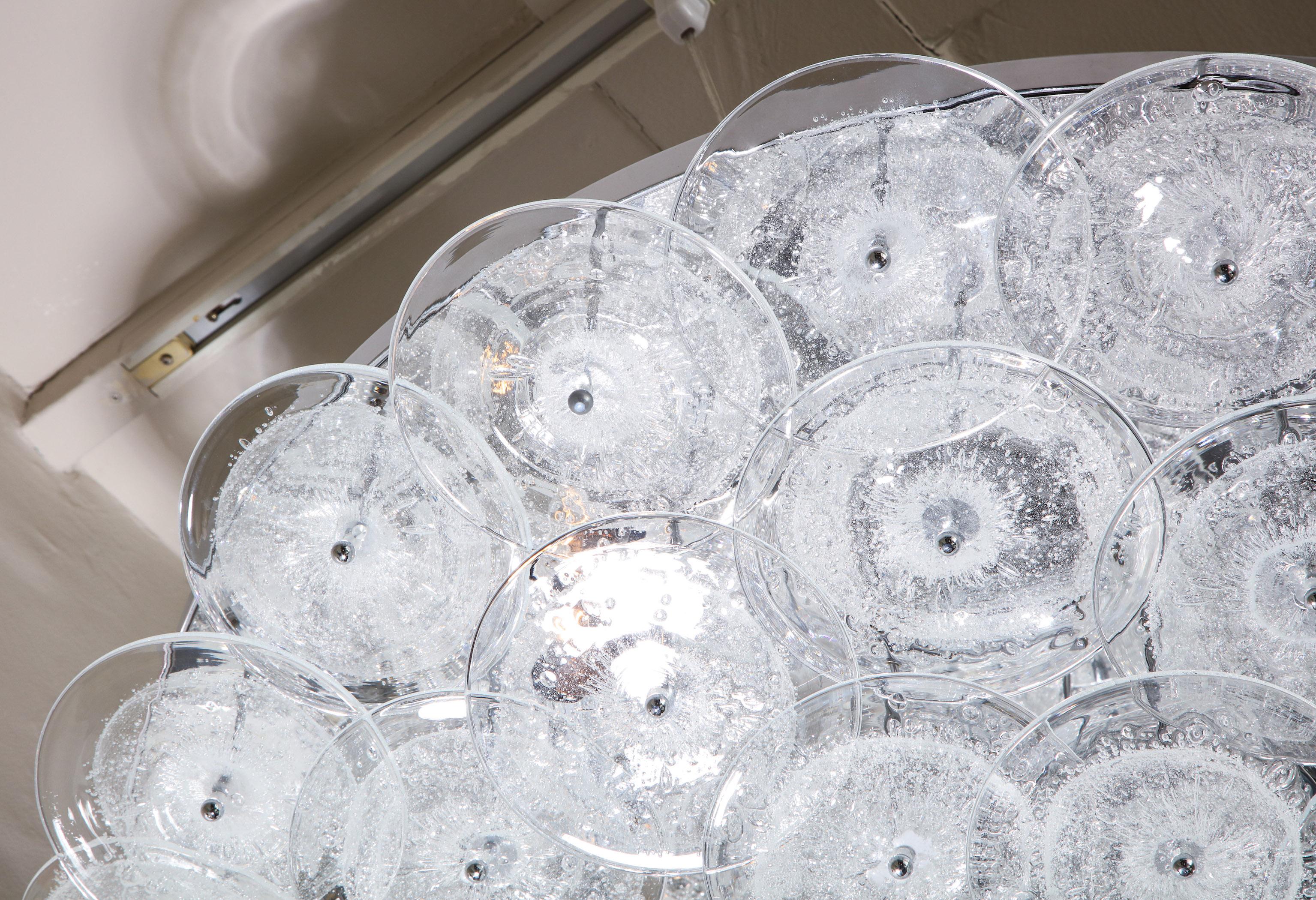 Custom Clear Bubble Murano Glass Disc Flush Mount Light For Sale 5