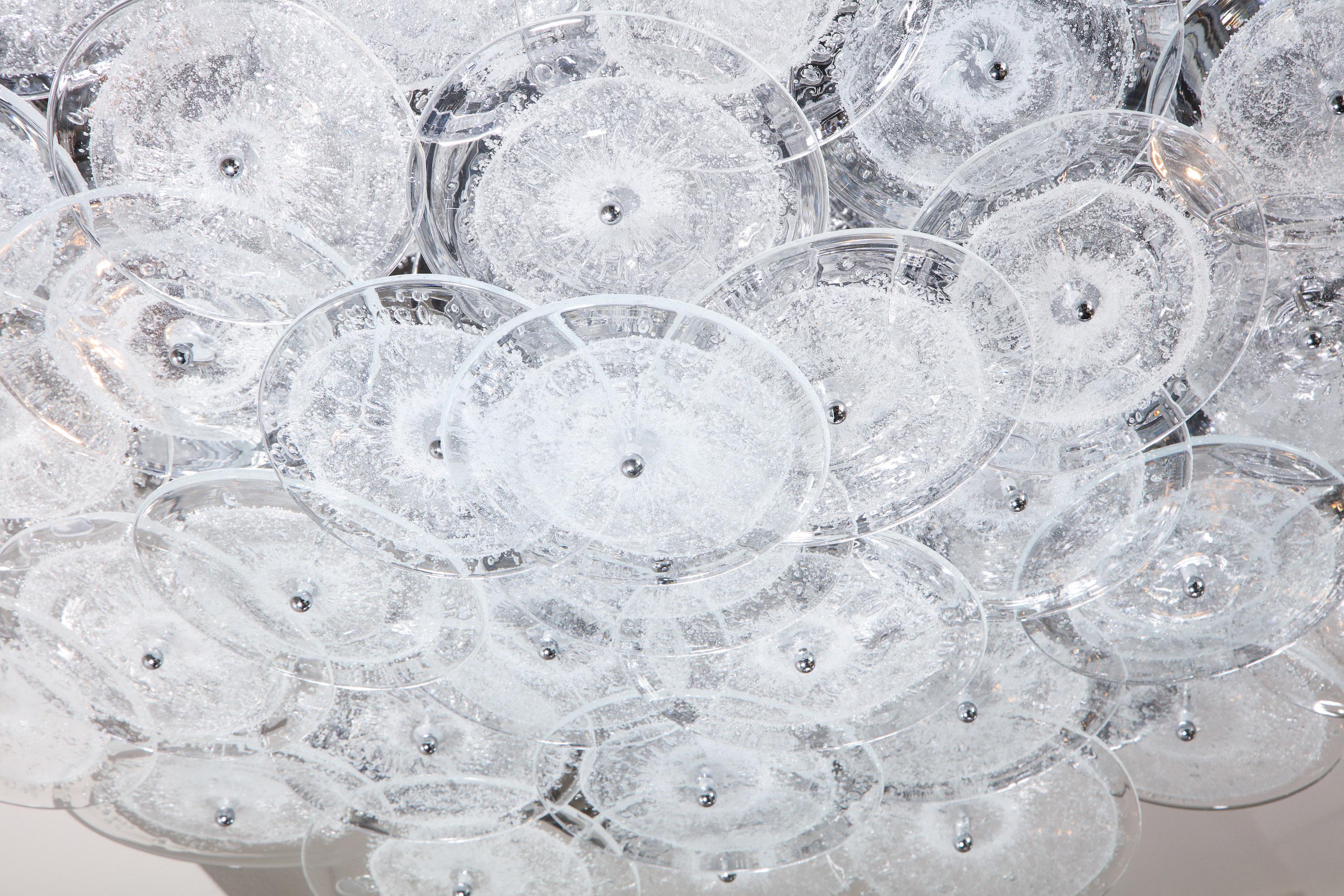 Custom Clear Bubble Murano Glass Disc Flush Mount Light For Sale 3