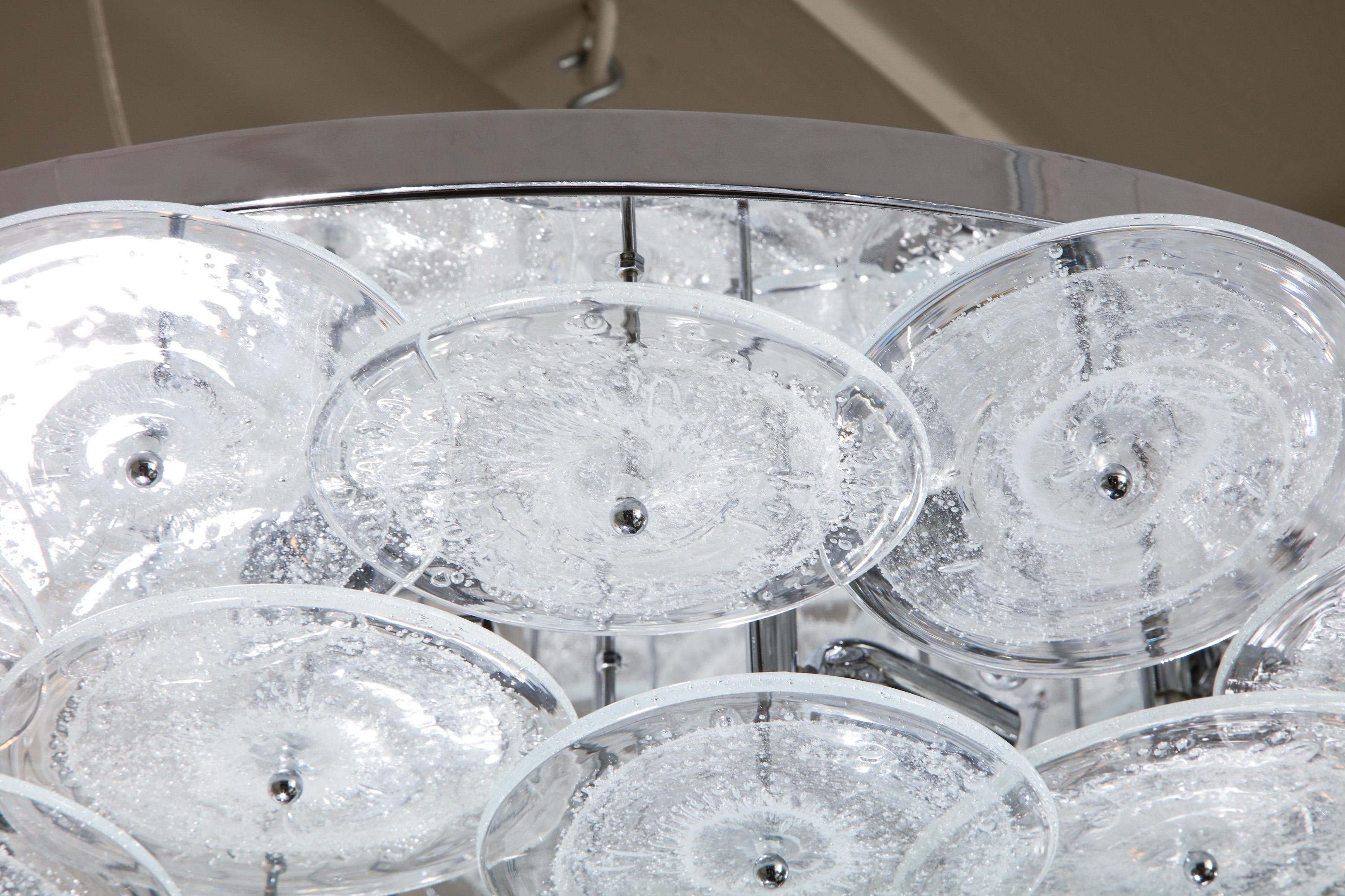 Custom Clear Bubble Murano Glass Disc Flush Mount Light For Sale 6