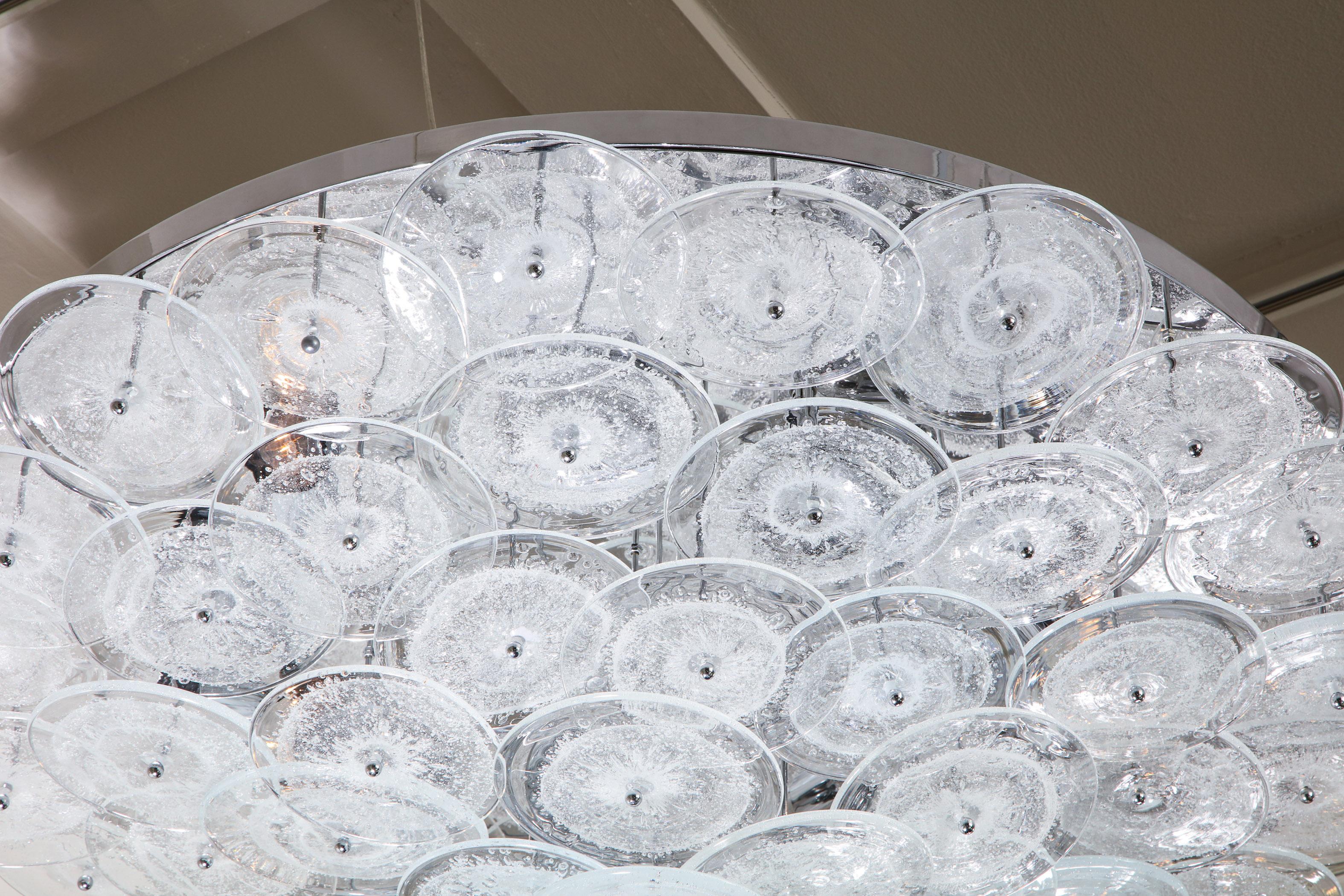 Custom Clear Bubble Murano Glass Disc Flush Mount Light For Sale 4