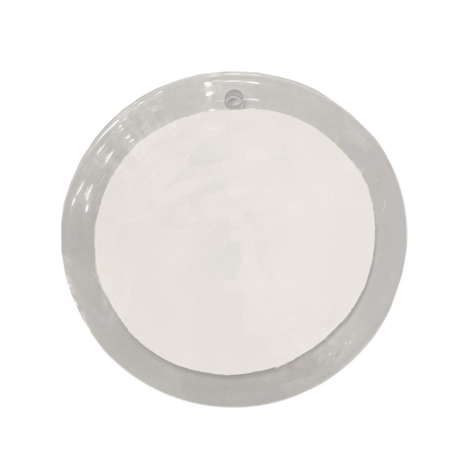 Modern Custom Murano Glass Disc Flush Mount For Sale