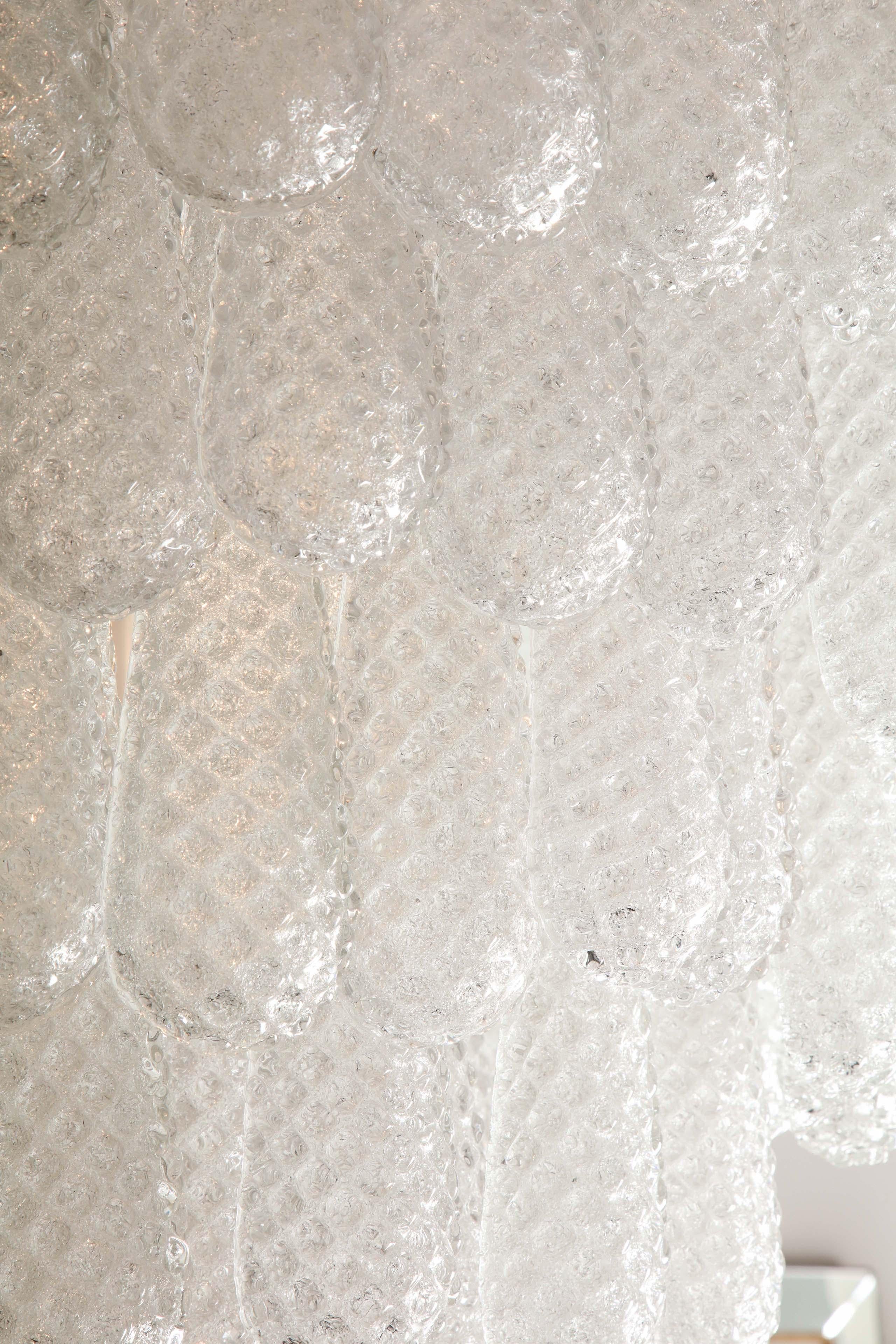 Custom Murano Honeycomb Glass Pendant Chandelier For Sale 5