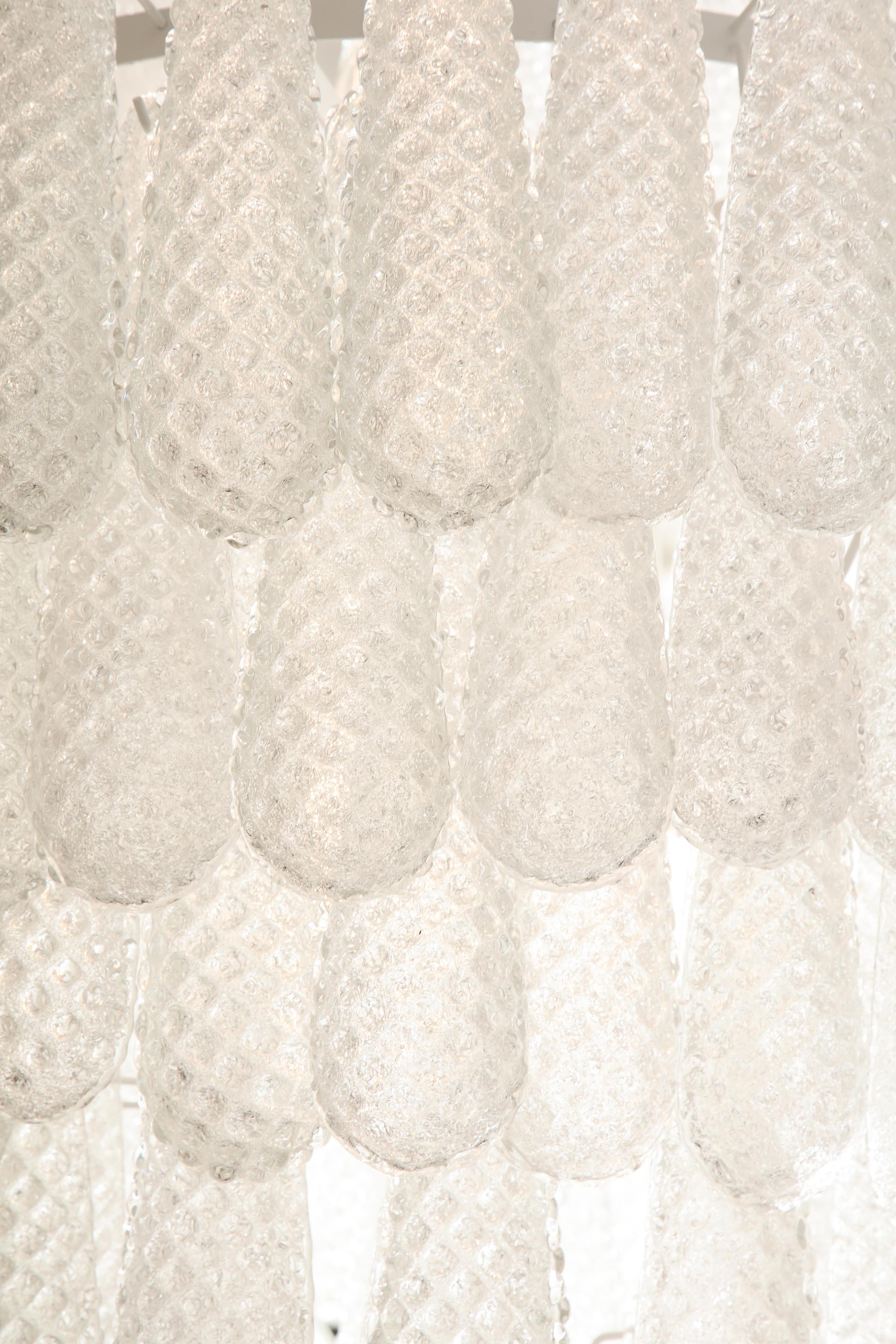 Custom Murano Honeycomb Glass Pendant Chandelier For Sale 6