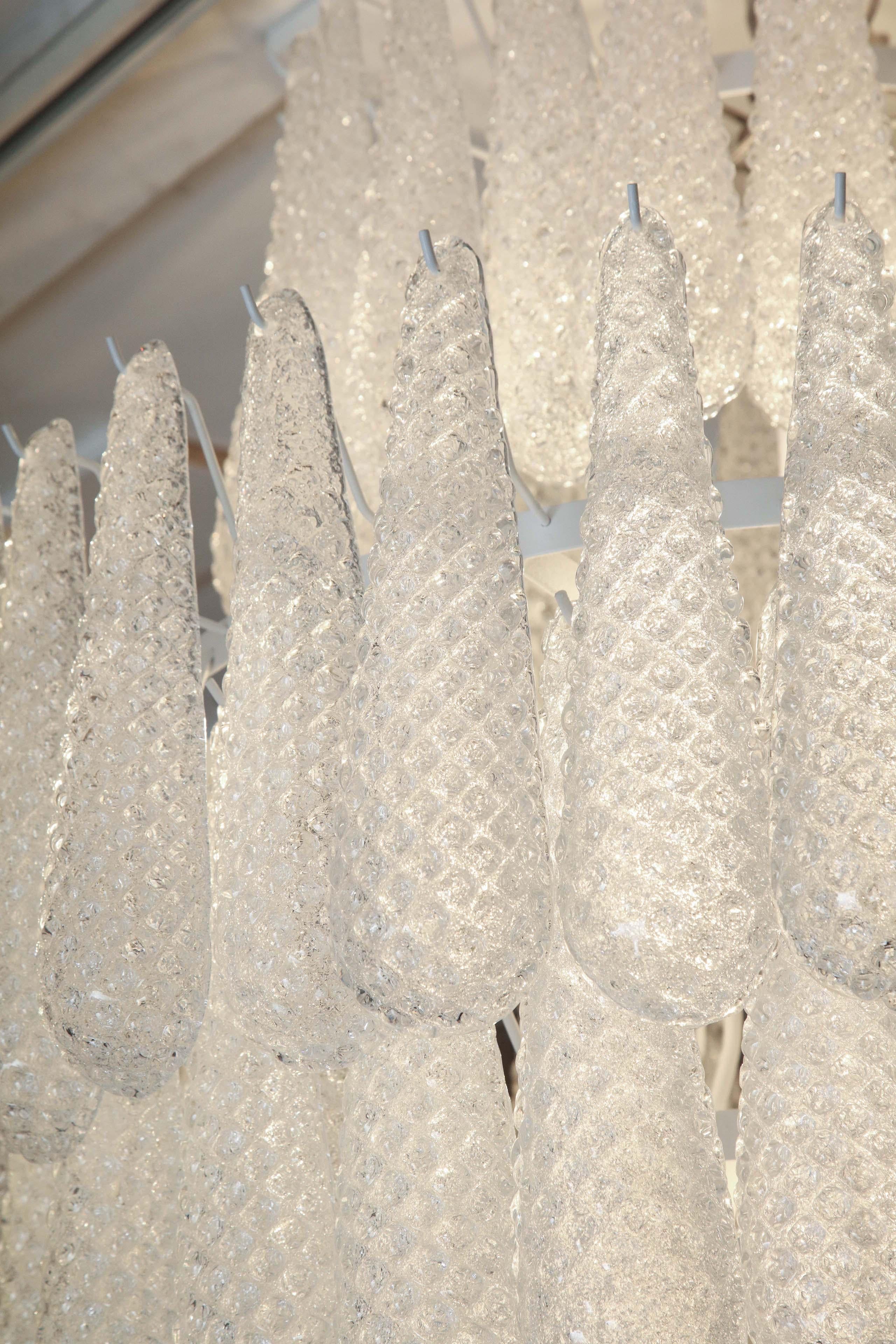 Custom Murano Honeycomb Glass Pendant Chandelier For Sale 7