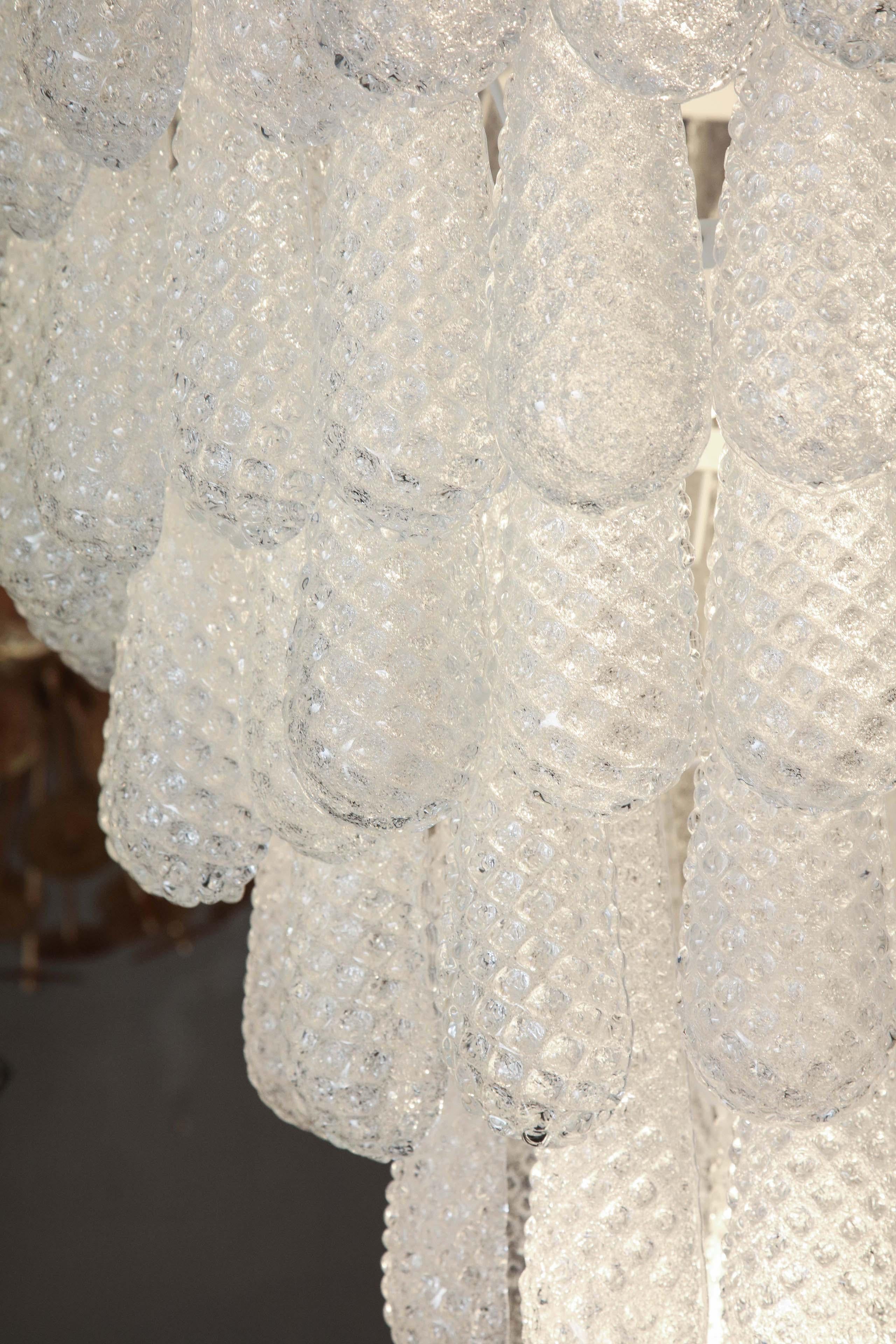 Custom Murano Honeycomb Glass Pendant Chandelier For Sale 8