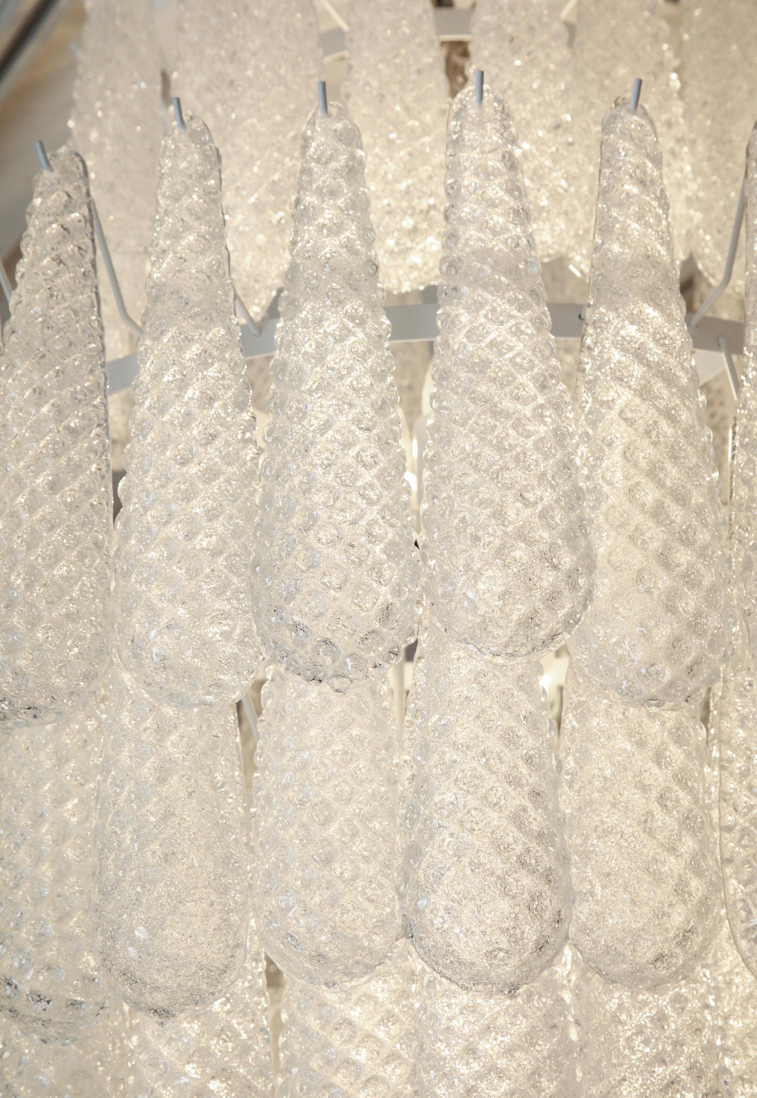 Custom Murano Honeycomb Glass Pendant Chandelier For Sale 9