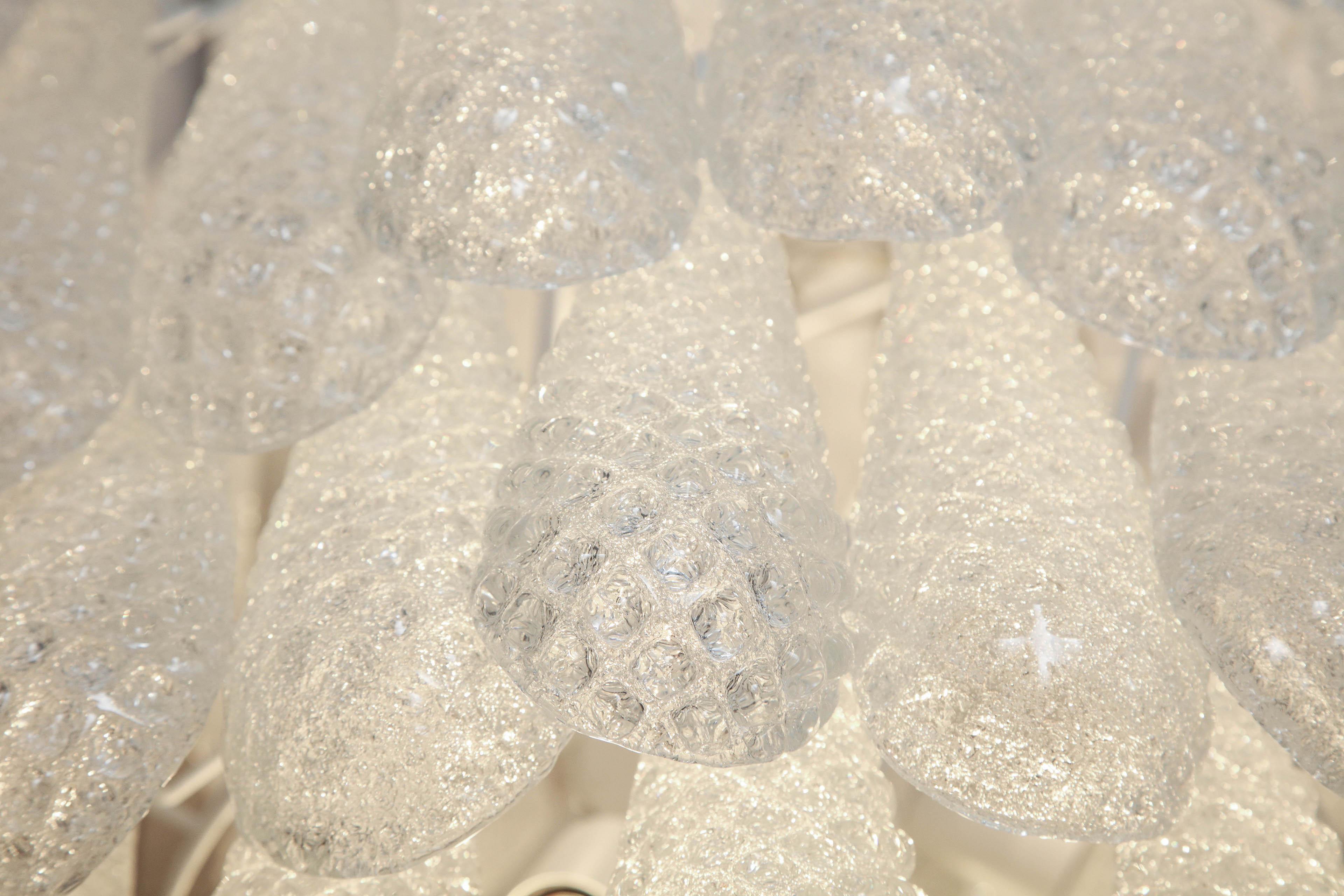 Custom Murano Honeycomb Glass Pendant Chandelier For Sale 11